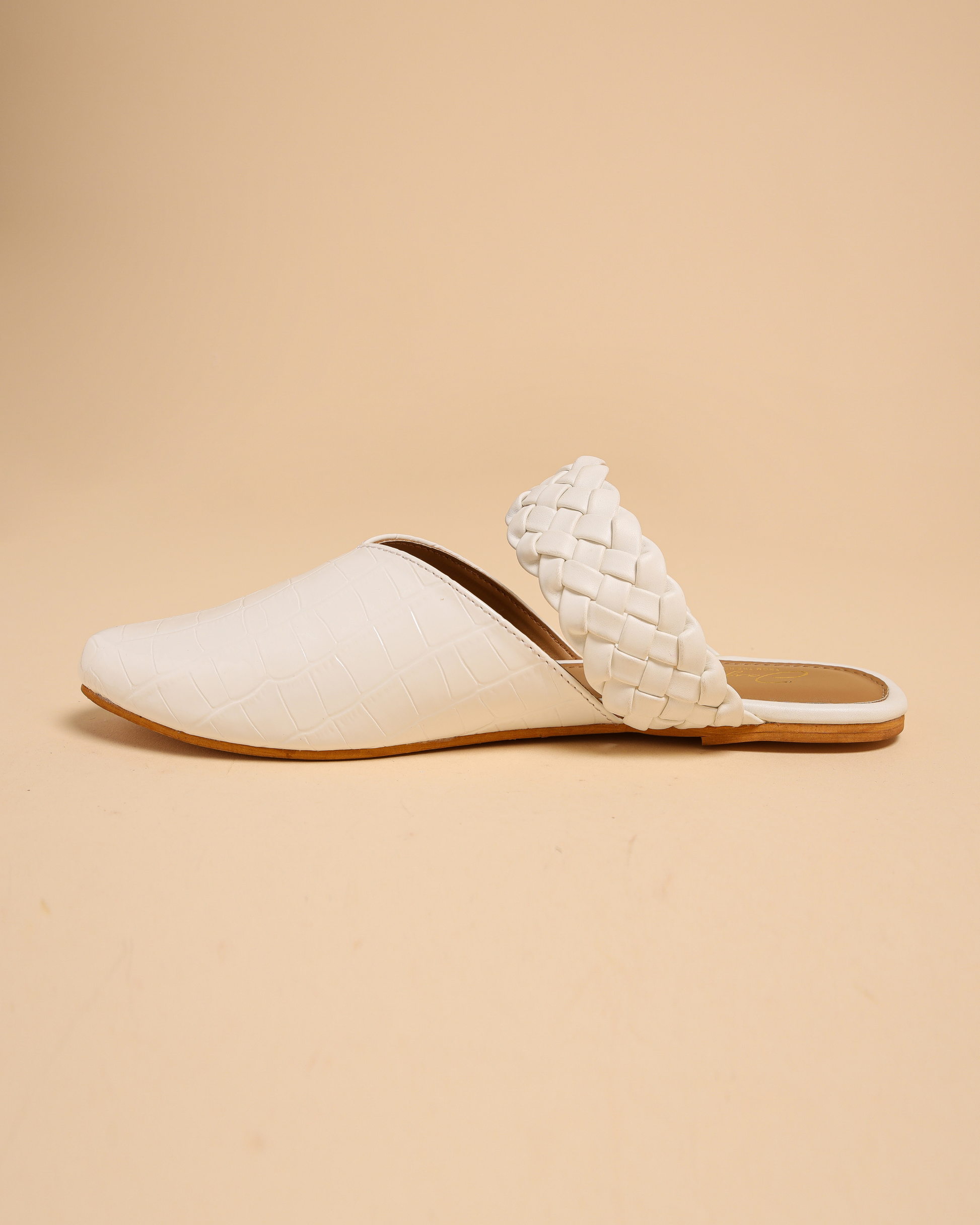 Bright White Braided Mules My Store