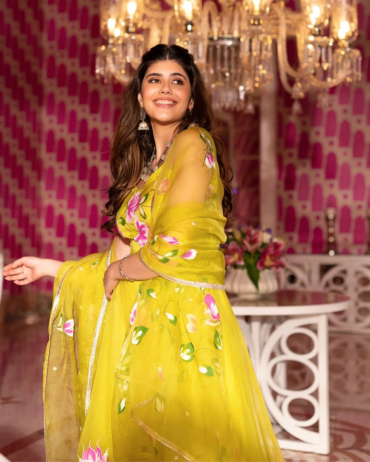 Chamki Handpainted Organza Suit Set My Store