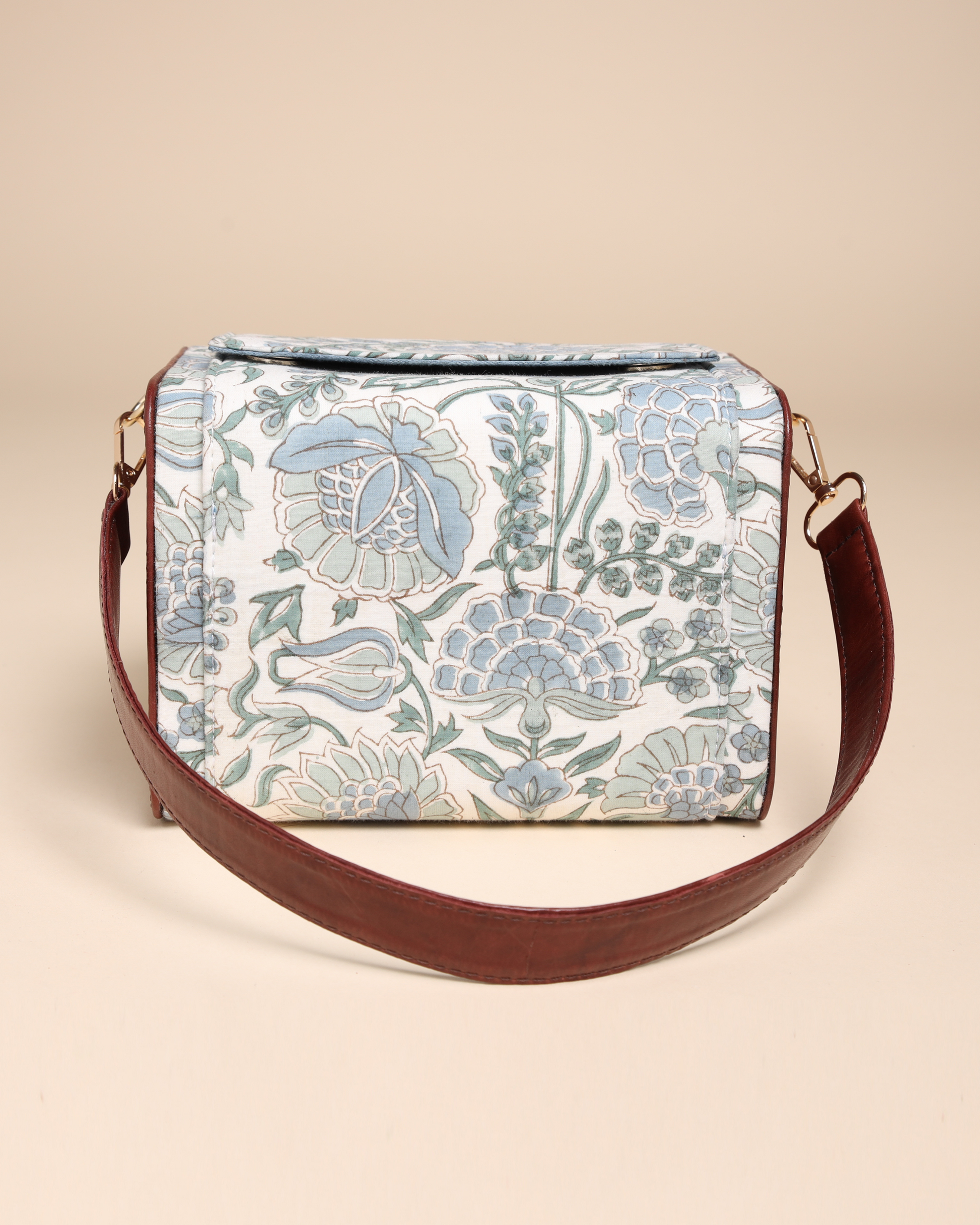 Veronica Cotton Block Printed Satchel Bag Quick Cart