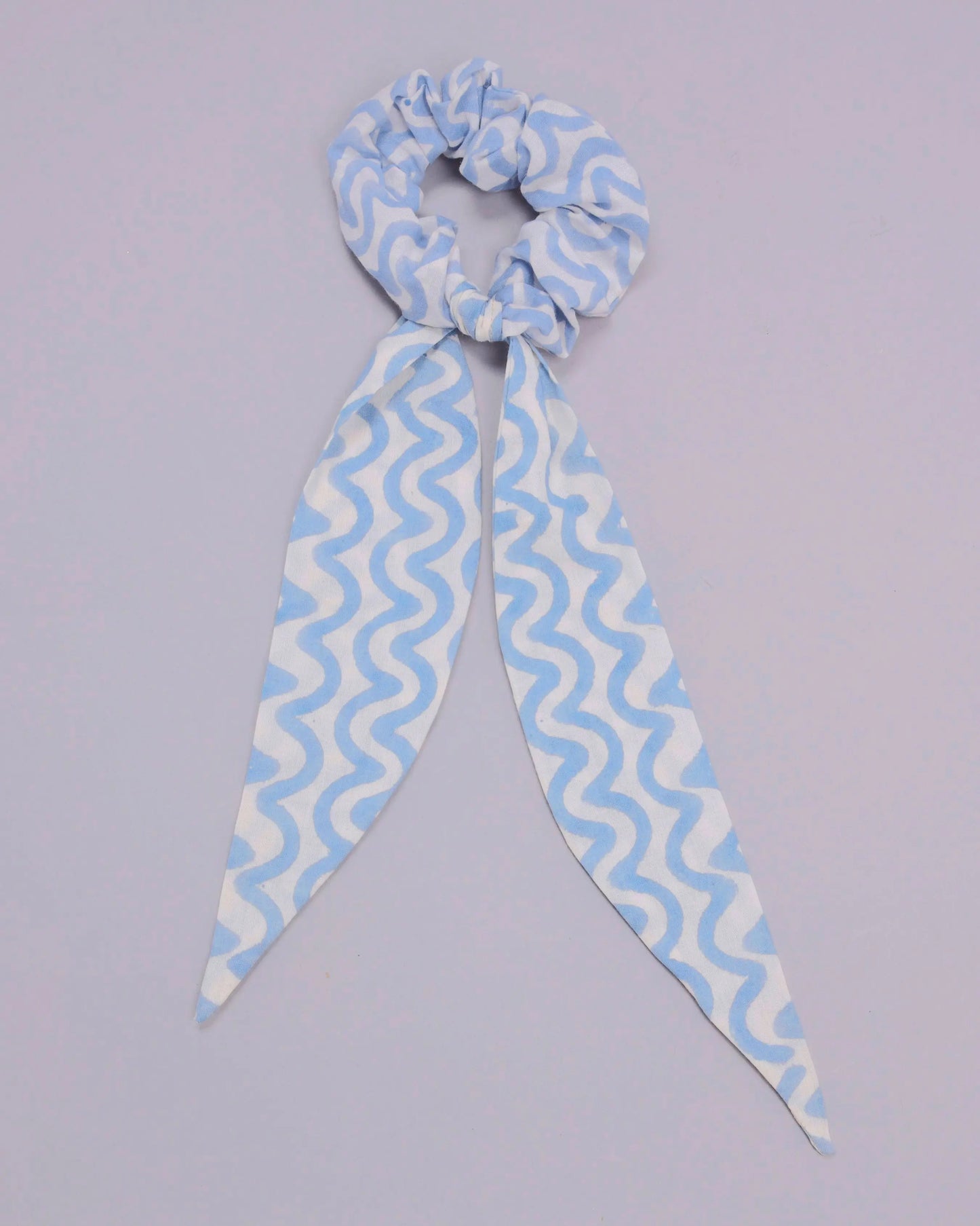 Bonnie Blue Handblock Scarf Scrunchie My Store