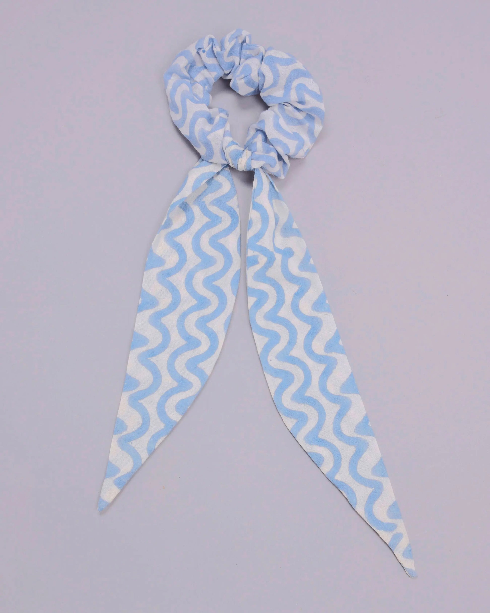 Bonnie Blue Handblock Scarf Scrunchie My Store