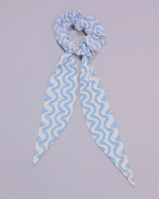 Bonnie Blue Handblock Scarf Scrunchie My Store