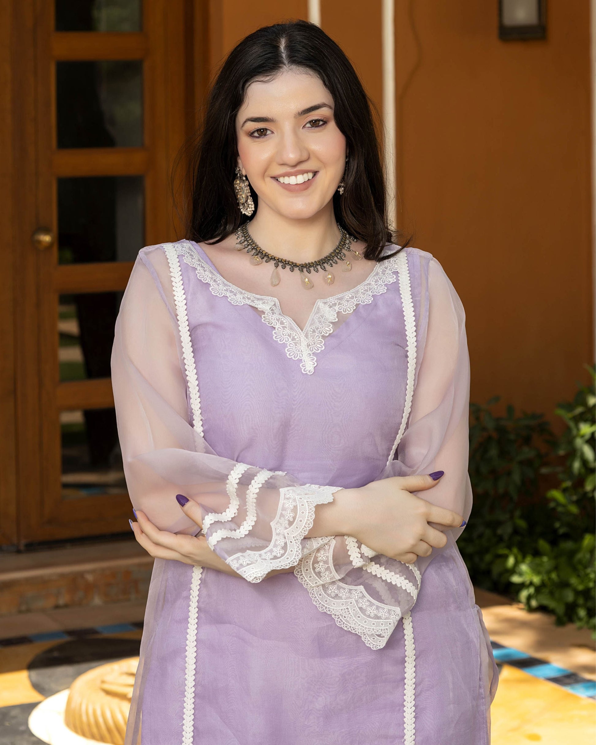 Grace Organza Straight Kurta Set My Store