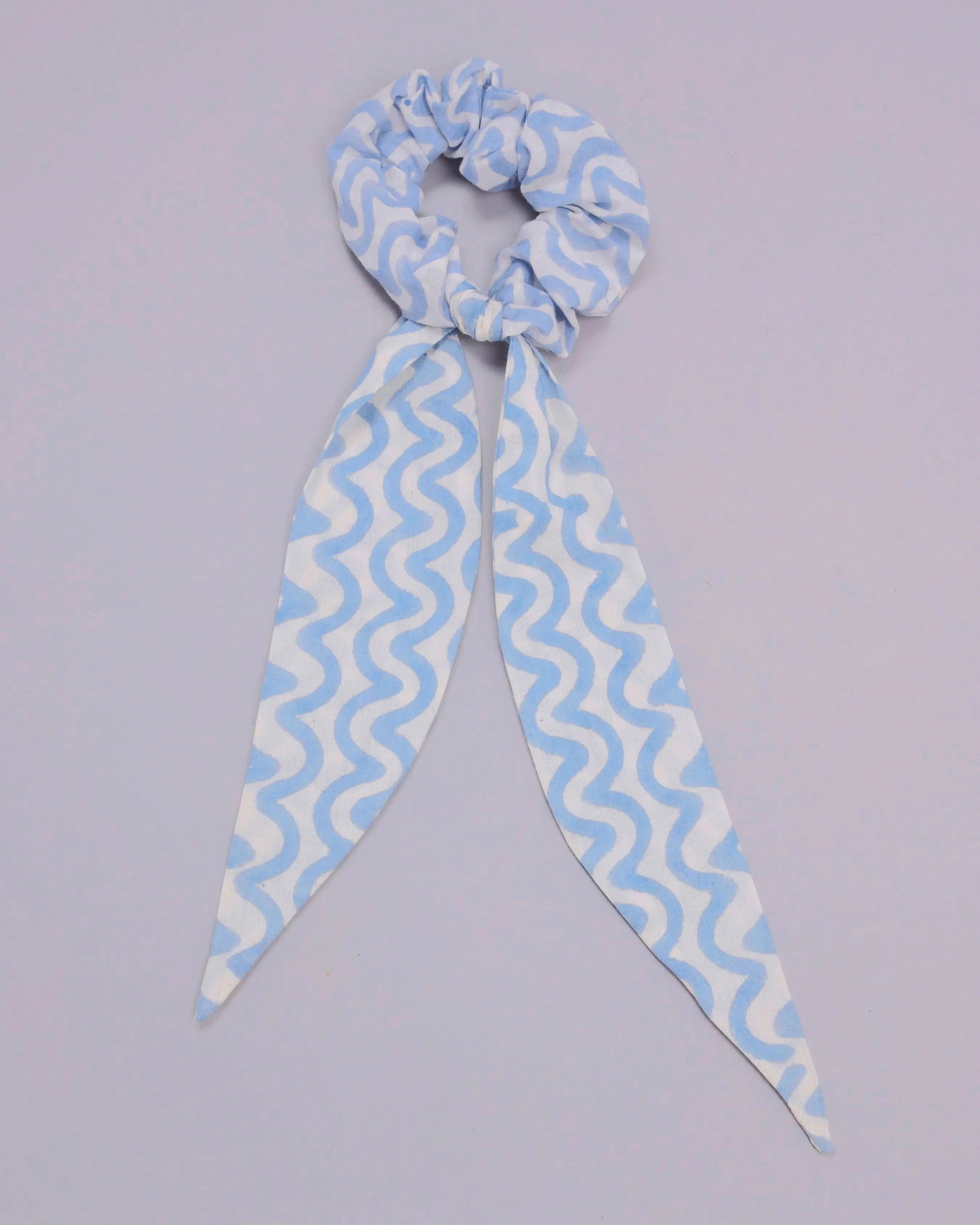 Bonnie Blue Handblock Scarf Scrunchie My Store