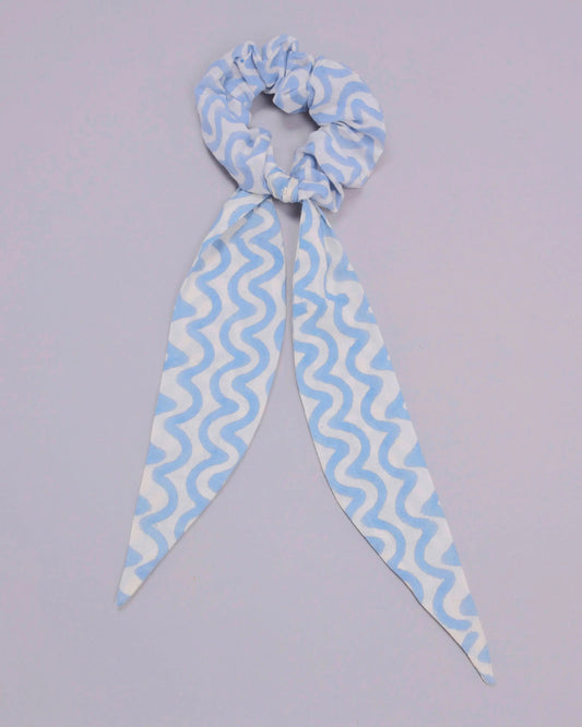 Bonnie Blue Handblock Scarf Scrunchie My Store