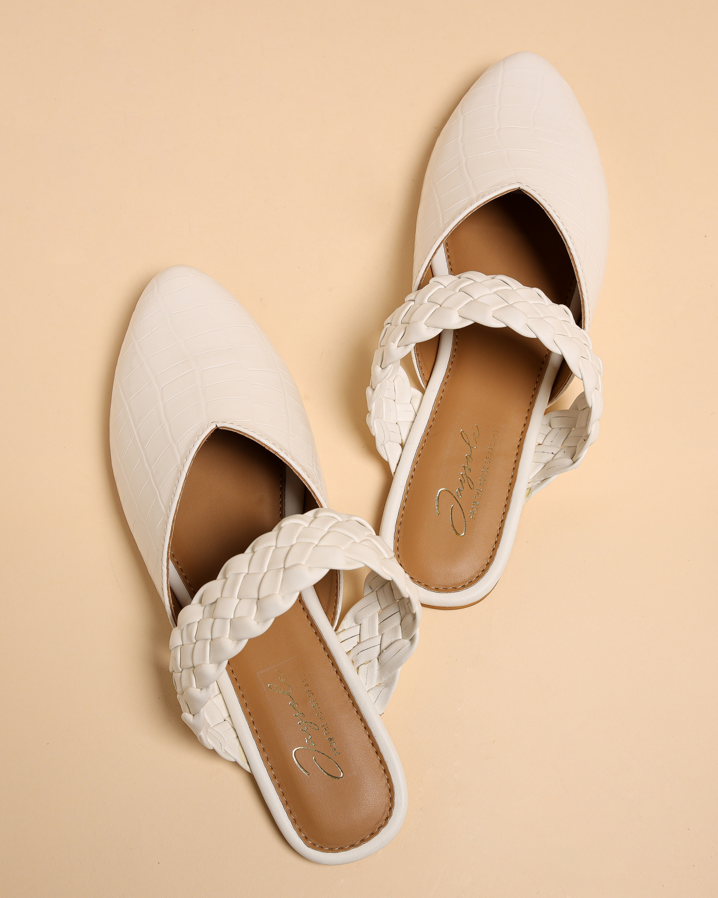 Bright White Braided Mules My Store