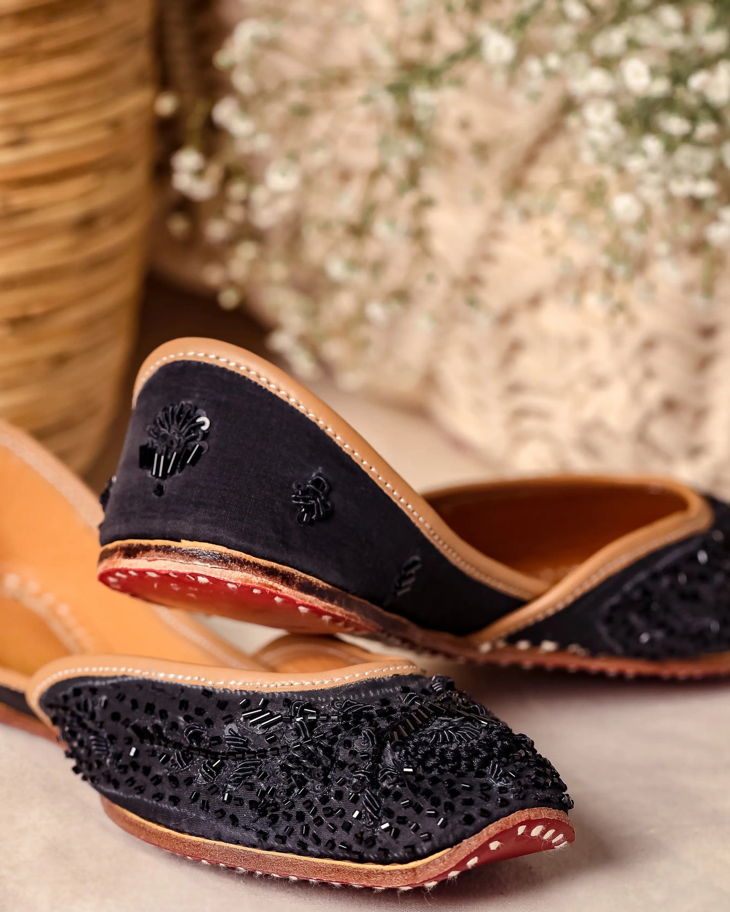 Coal Black Handcrafted Jutti My Store