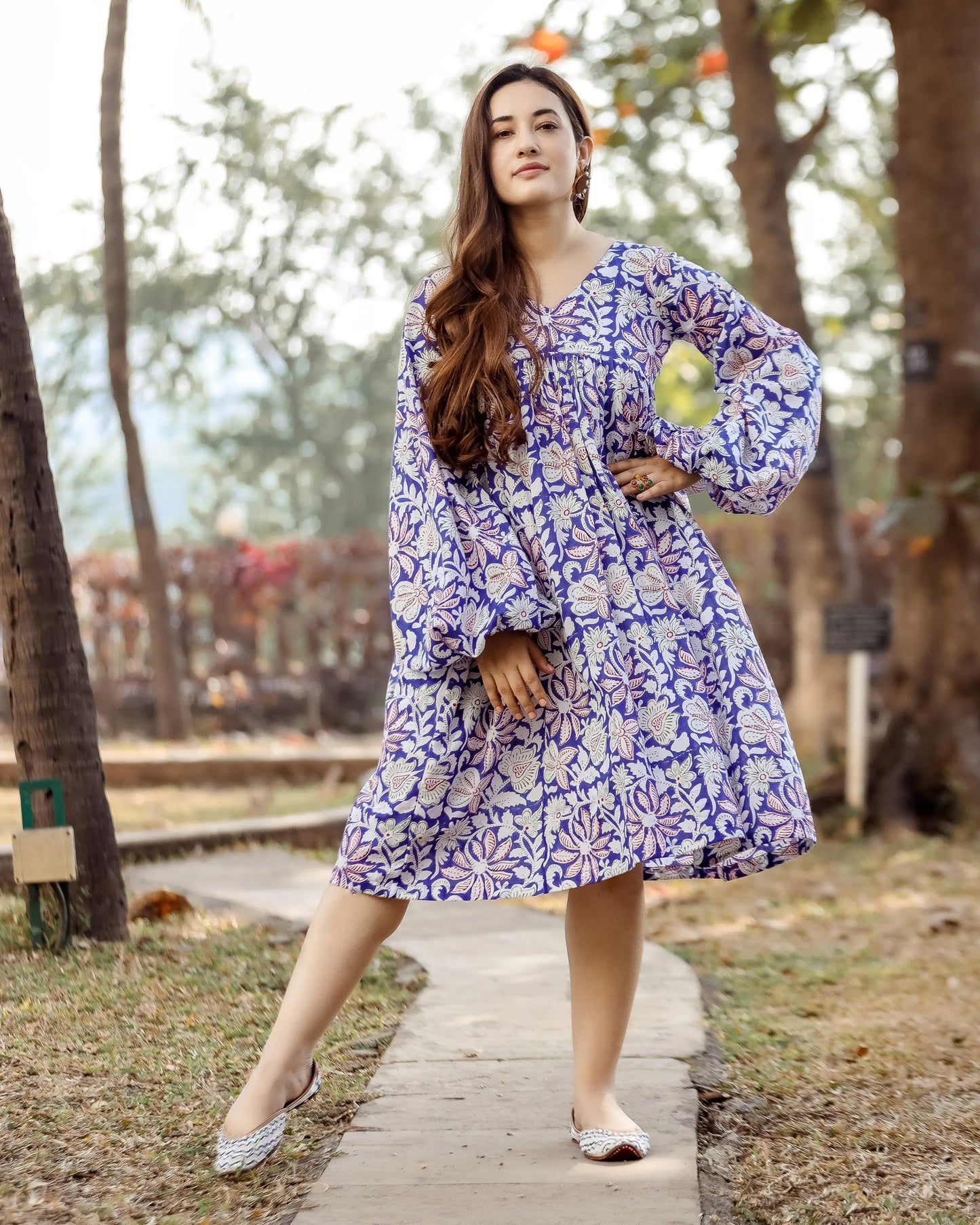 Ballon Flower Cotton Dress My Store