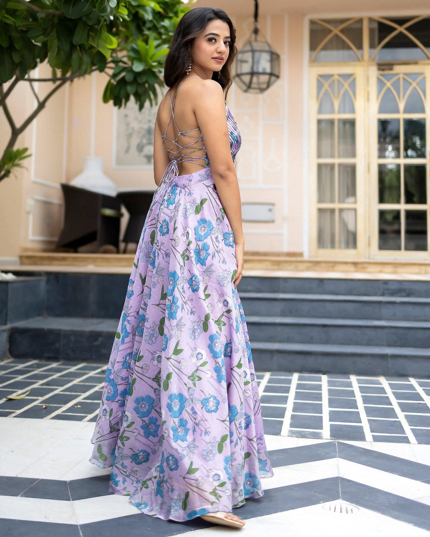 Kresla Pleated Chanderi Dress My Store