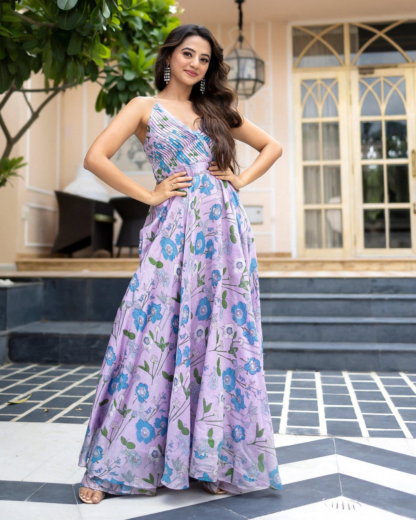 Kresla Pleated Chanderi Dress My Store