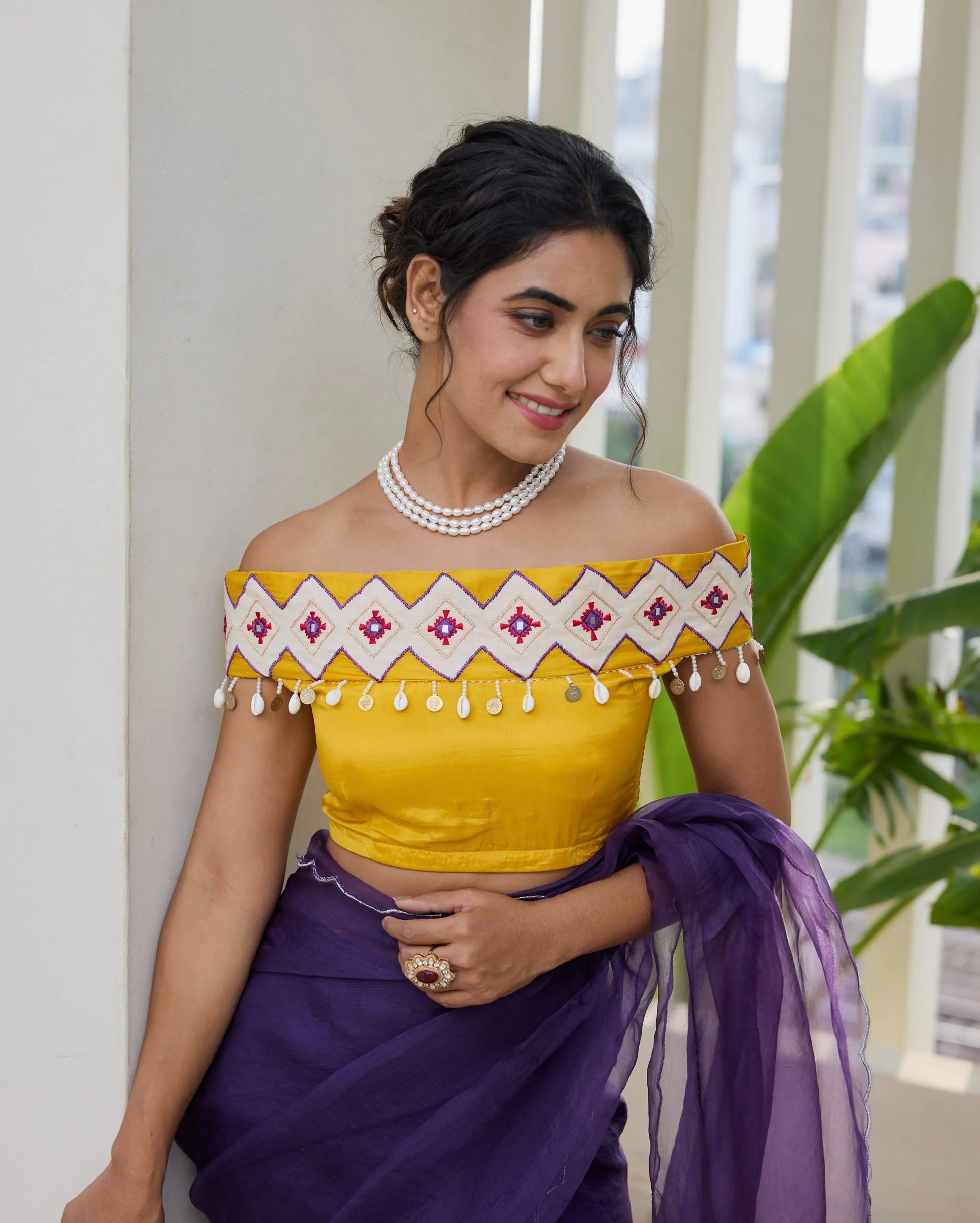 Gypsy Wave Mustard Silk Embroidered Blouse My Store