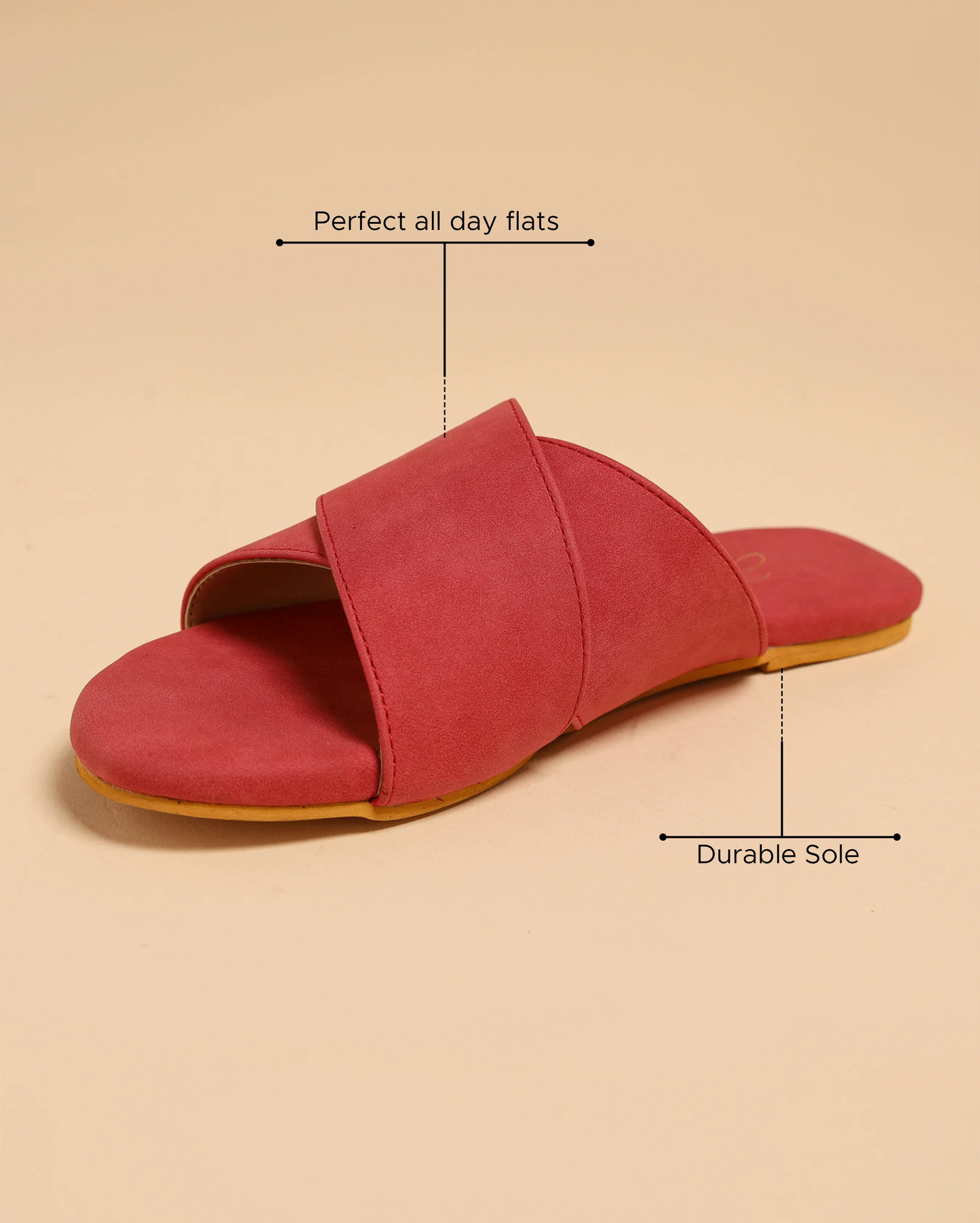 Sunkissed Coral Suede Flats My Store