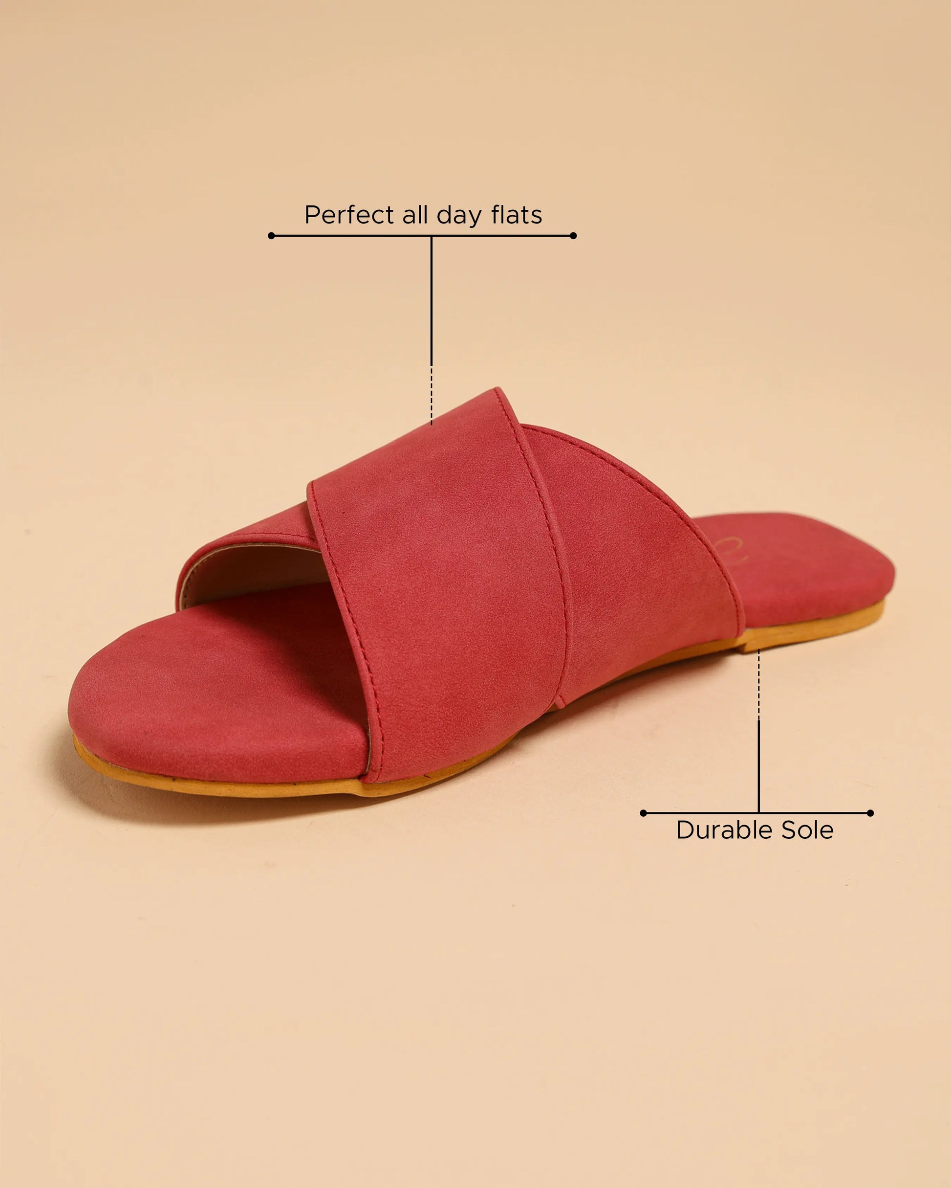 Sunkissed Coral Suede Flats My Store