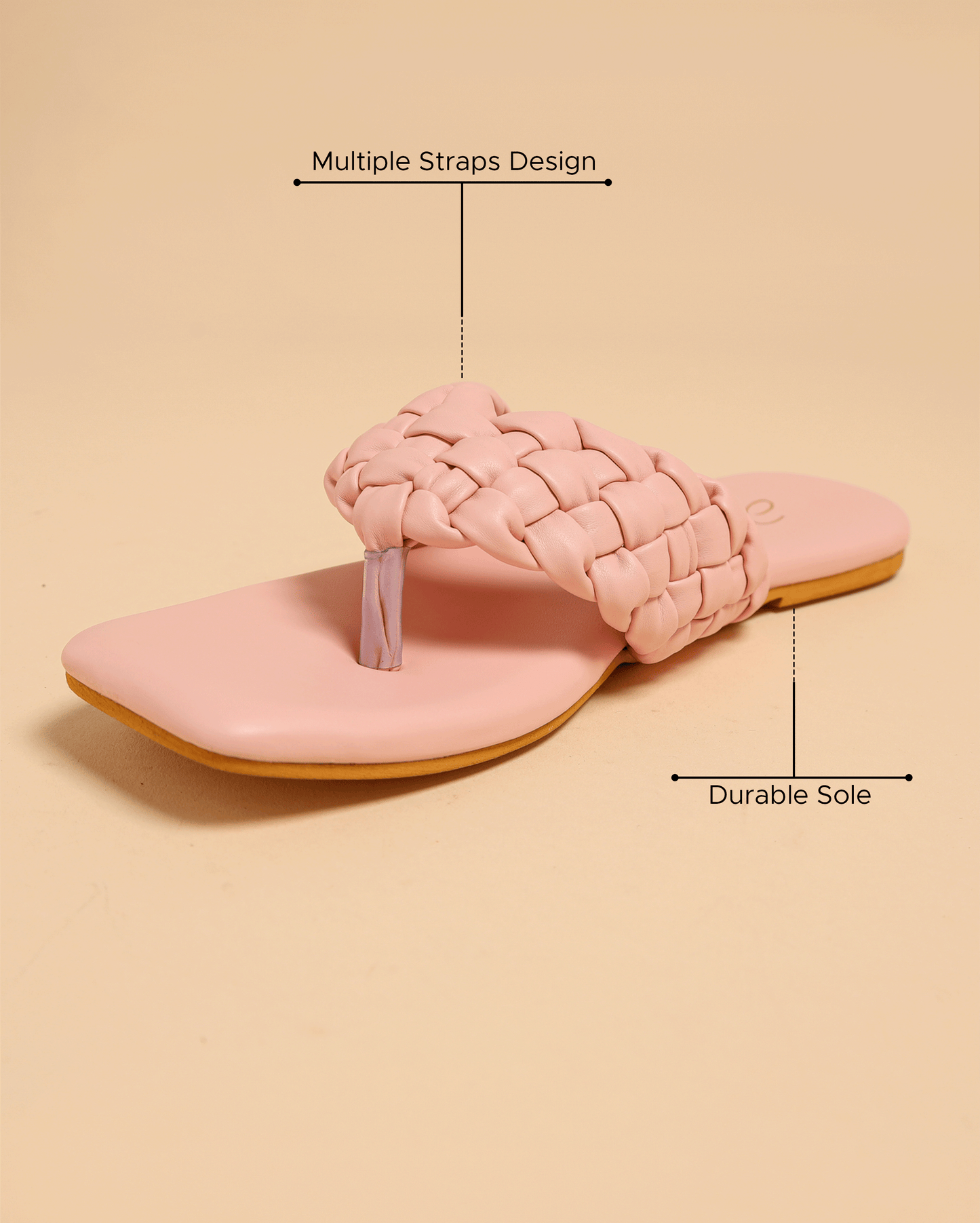 Cream Tan Braided Flats My Store