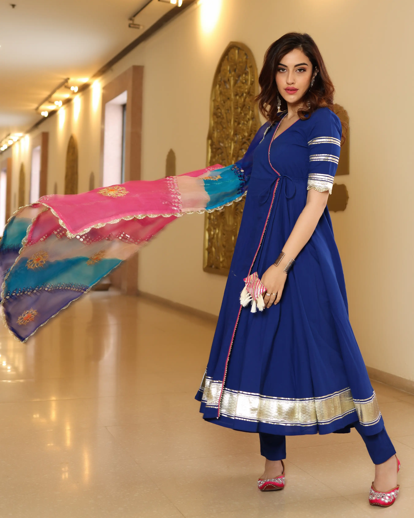 True Navy Gotapatti Anarkali Set My Store