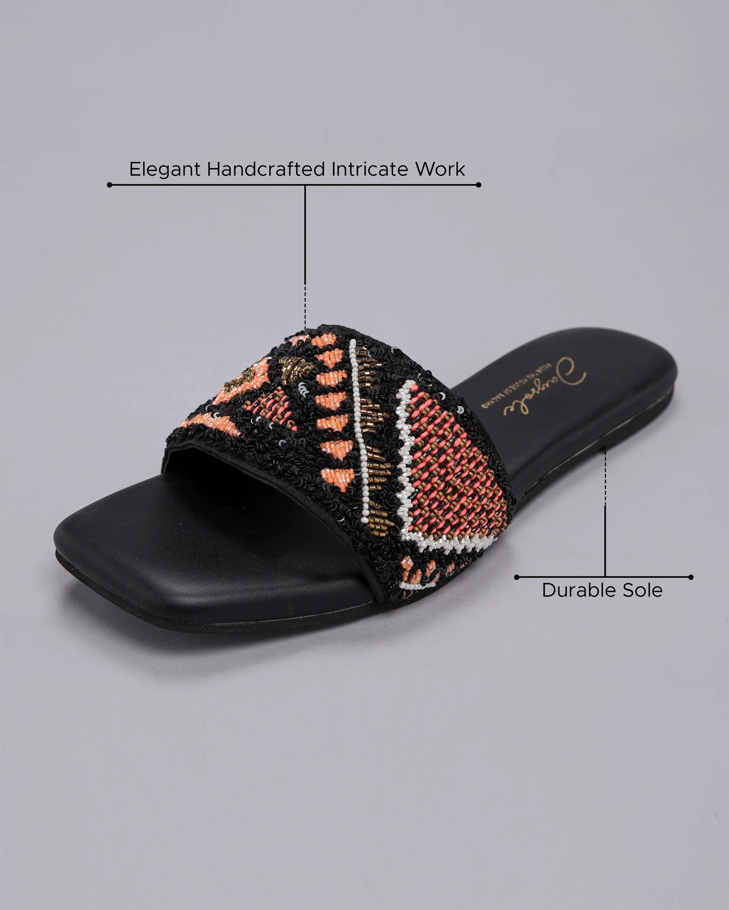 Black Beetle Handcrafted Flats My Store