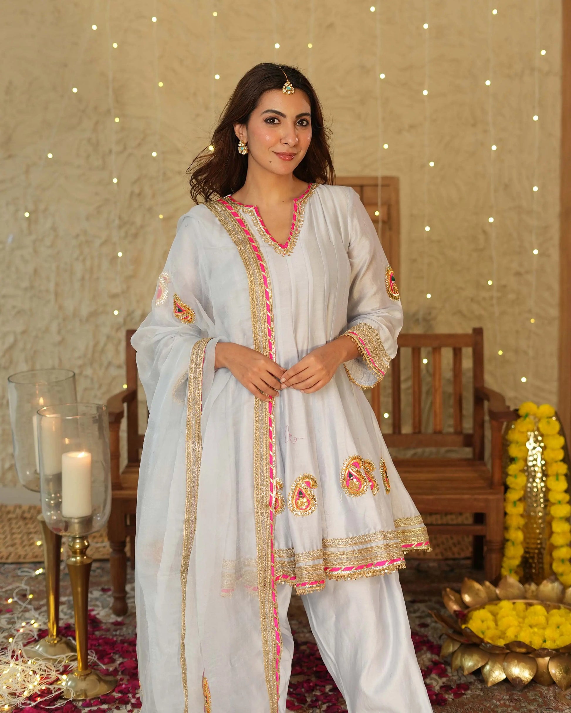 Vaani Light Blue Solid Chanderi Suit Set My Store
