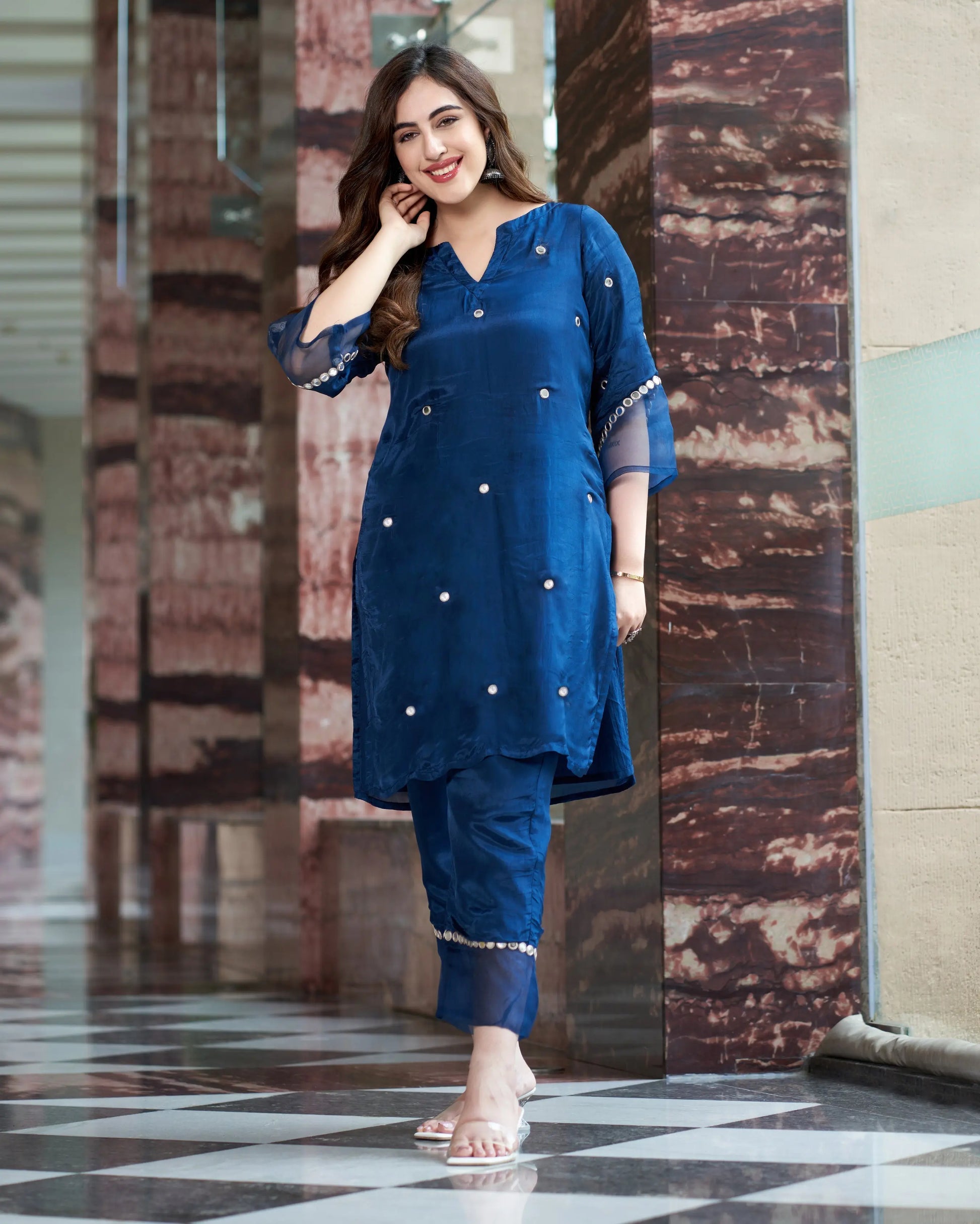Shilp Blue Embroidered Silk Kurta Set My Store