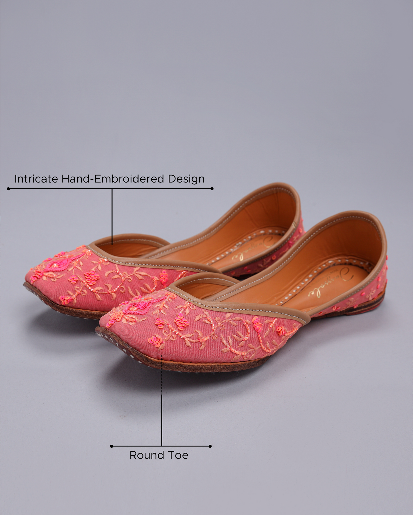 Tinsel Pink Handcrafted Jutti My Store