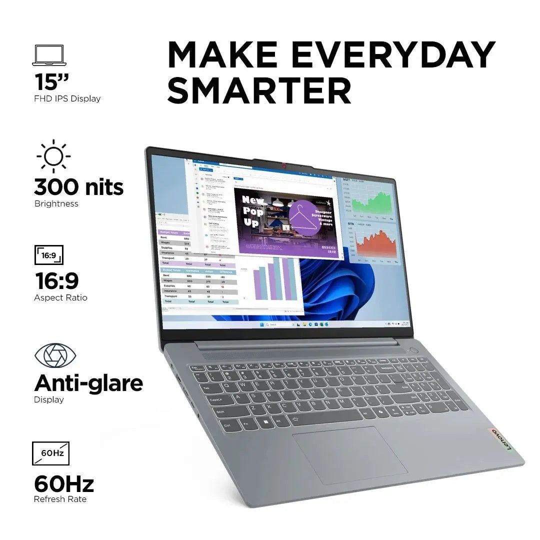 Lenovo IdeaPad Slim 3i, 39.62cms | 8GB RAM+512GB SSD | Intel Core i3-1215U (82RK019DIN) My Store
