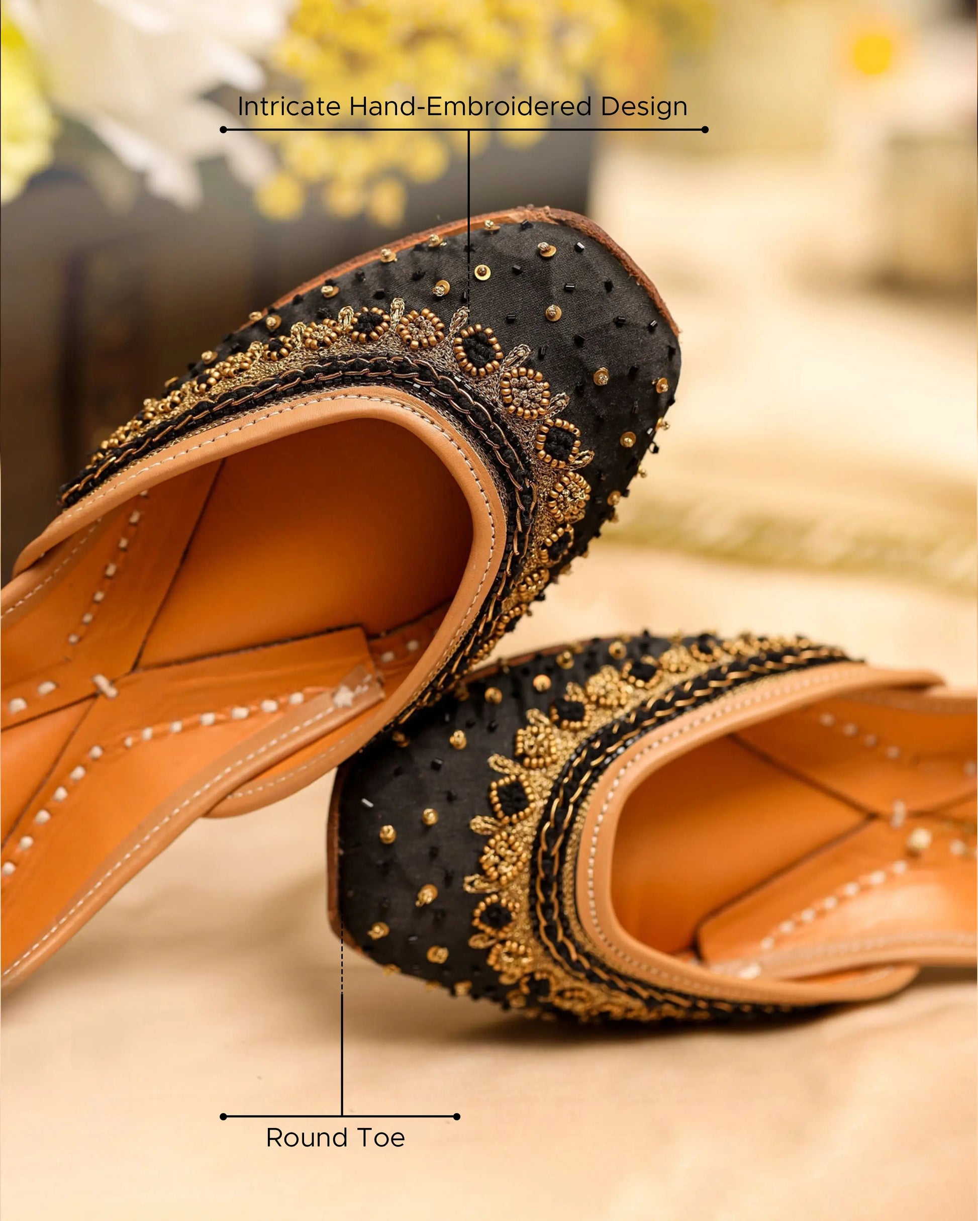 Black Golden Beats Handcrafted Jutti My Store