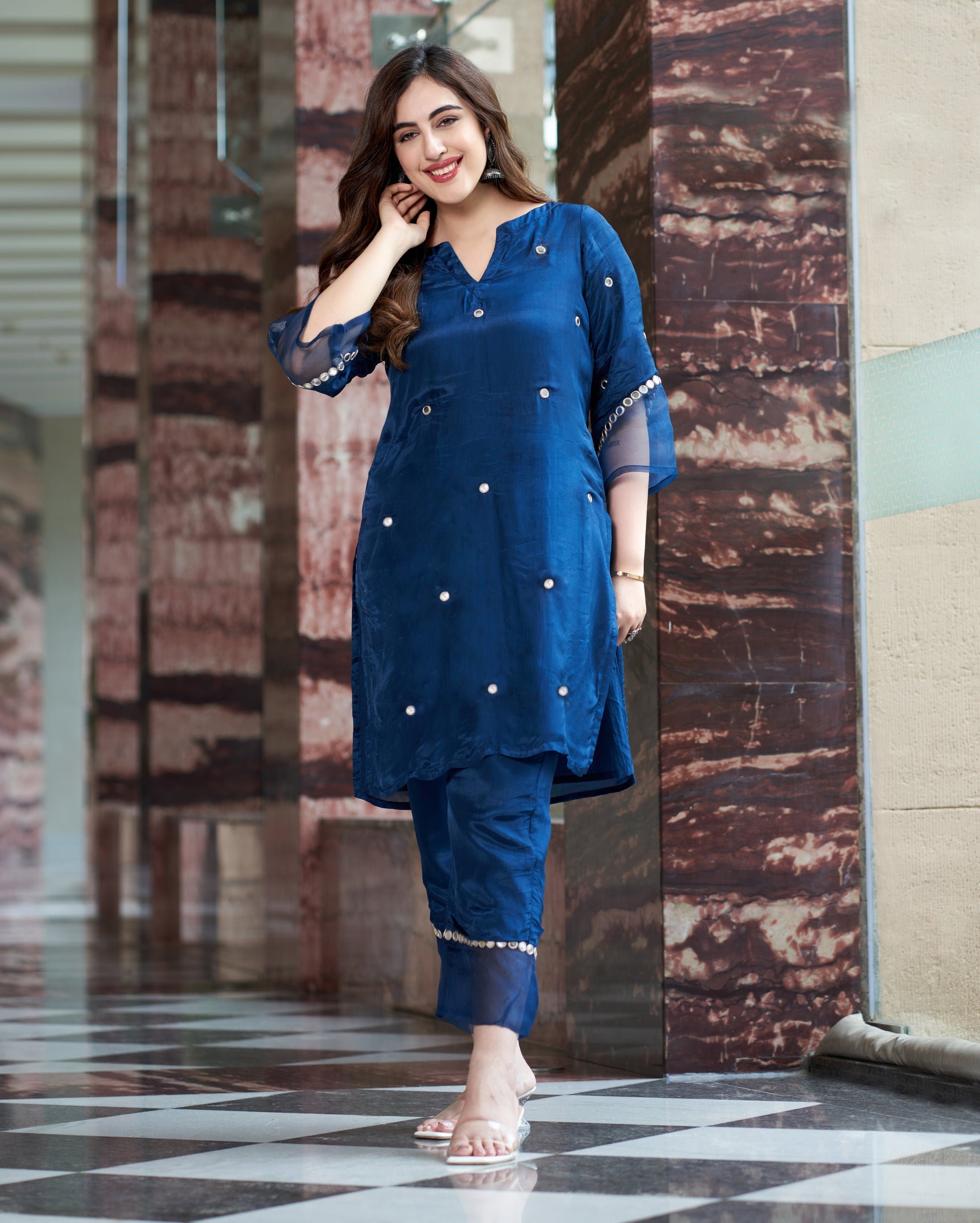 Shilp Blue Embroidered Silk Kurta Set Quick Cart
