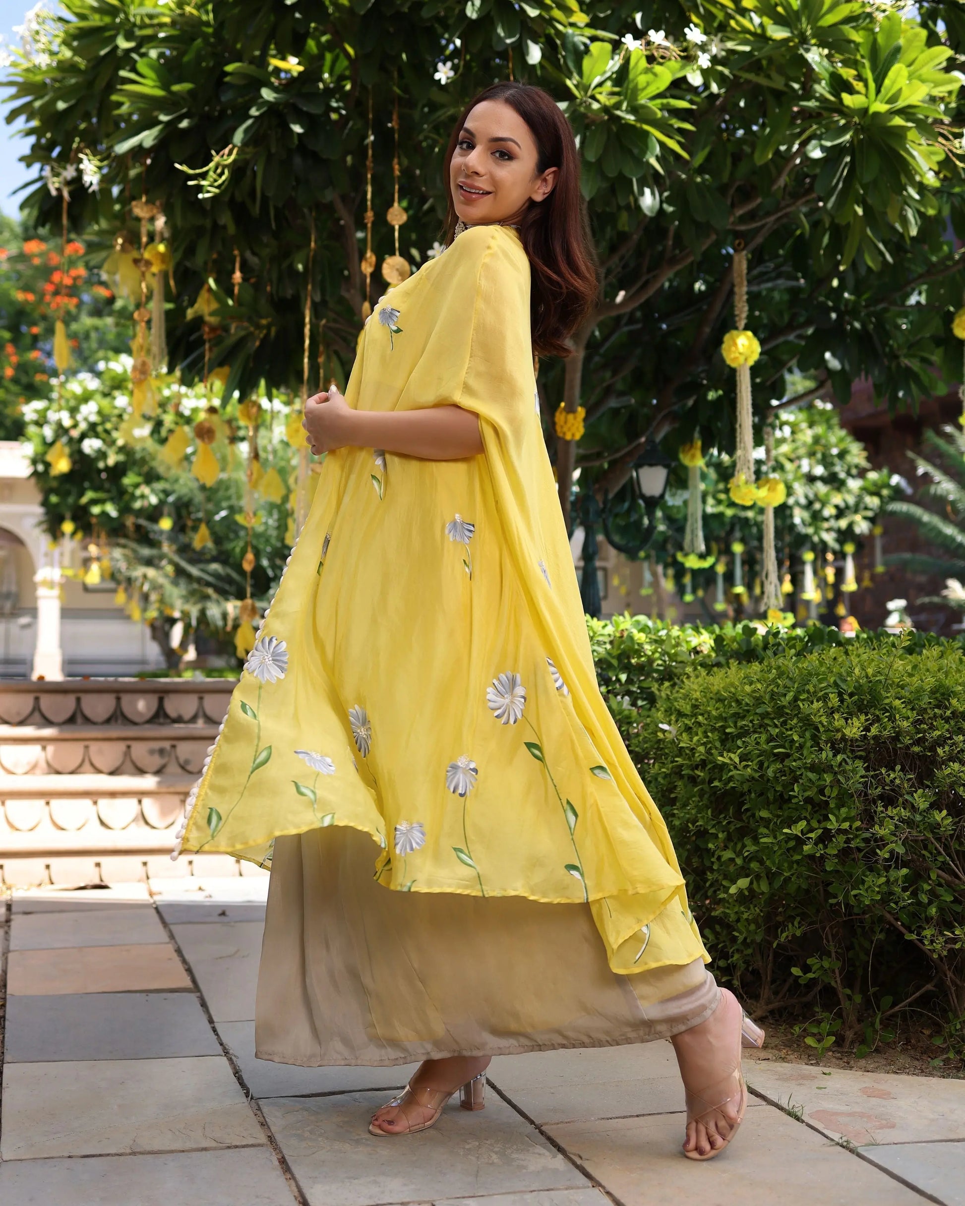 Sagnika Yellow Ombre Silk Coord Set My Store