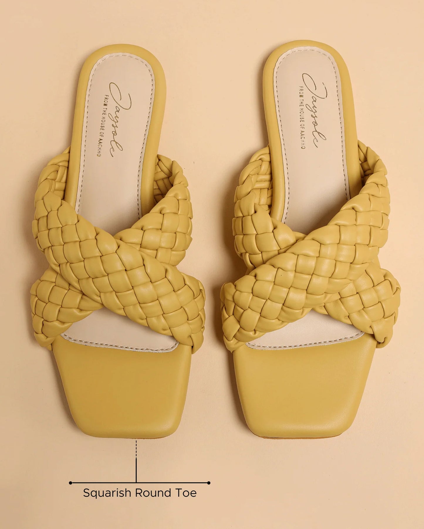 Blazing Yellow Braided Flats My Store