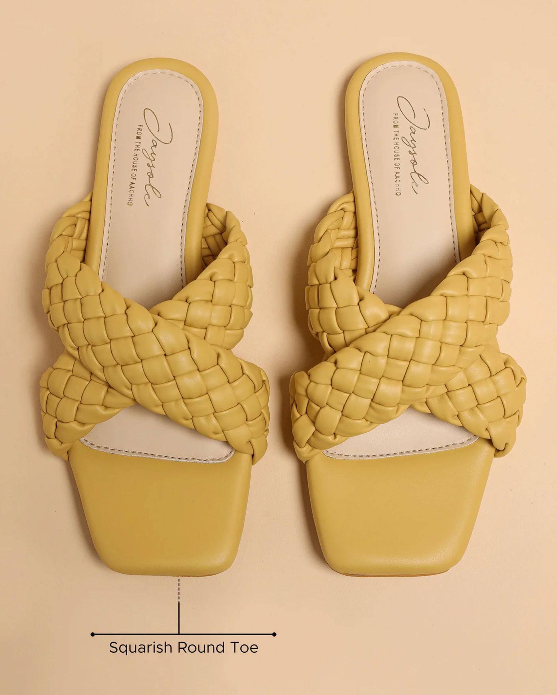 Blazing Yellow Braided Flats My Store
