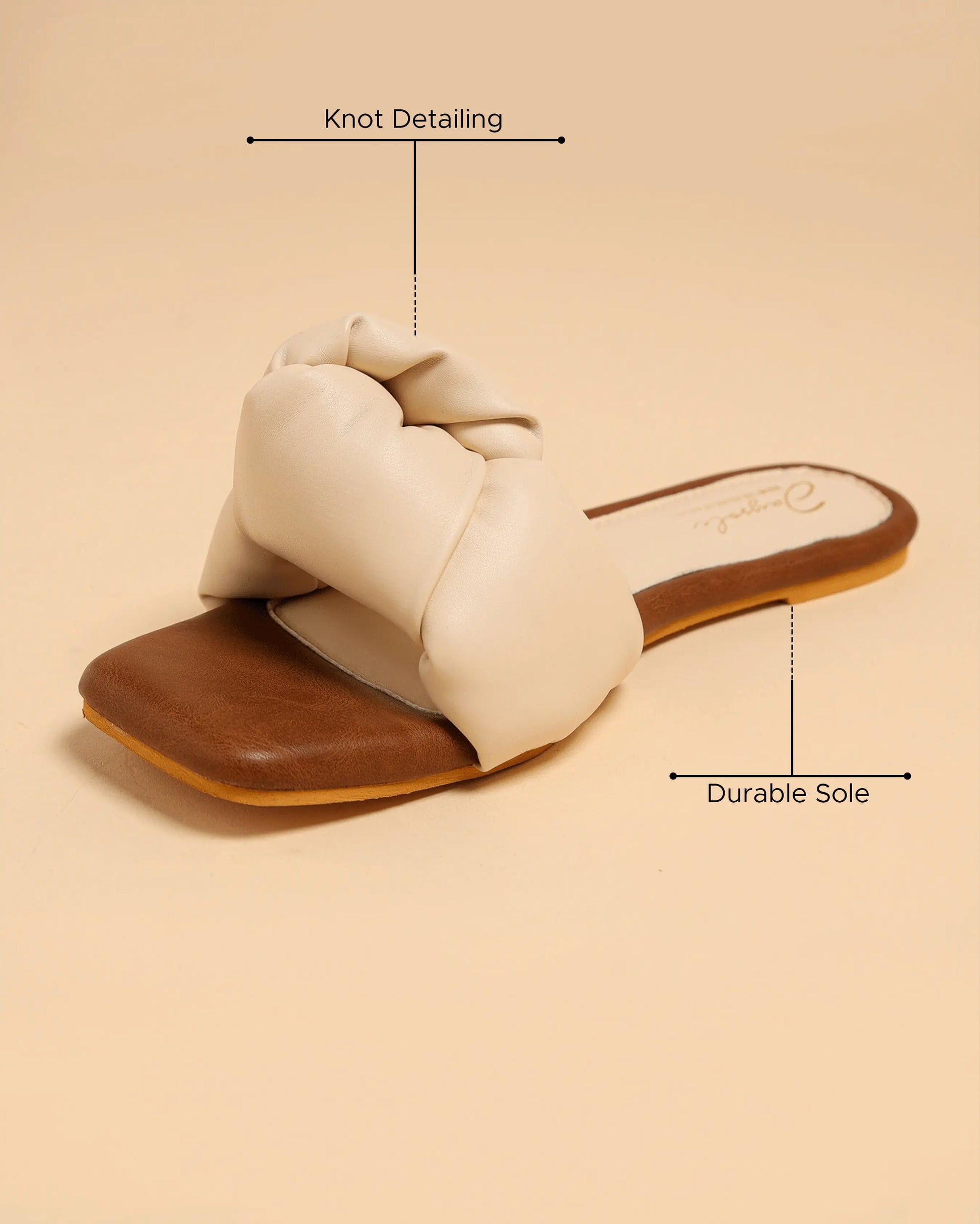 Camel Tale Knoted Flats My Store