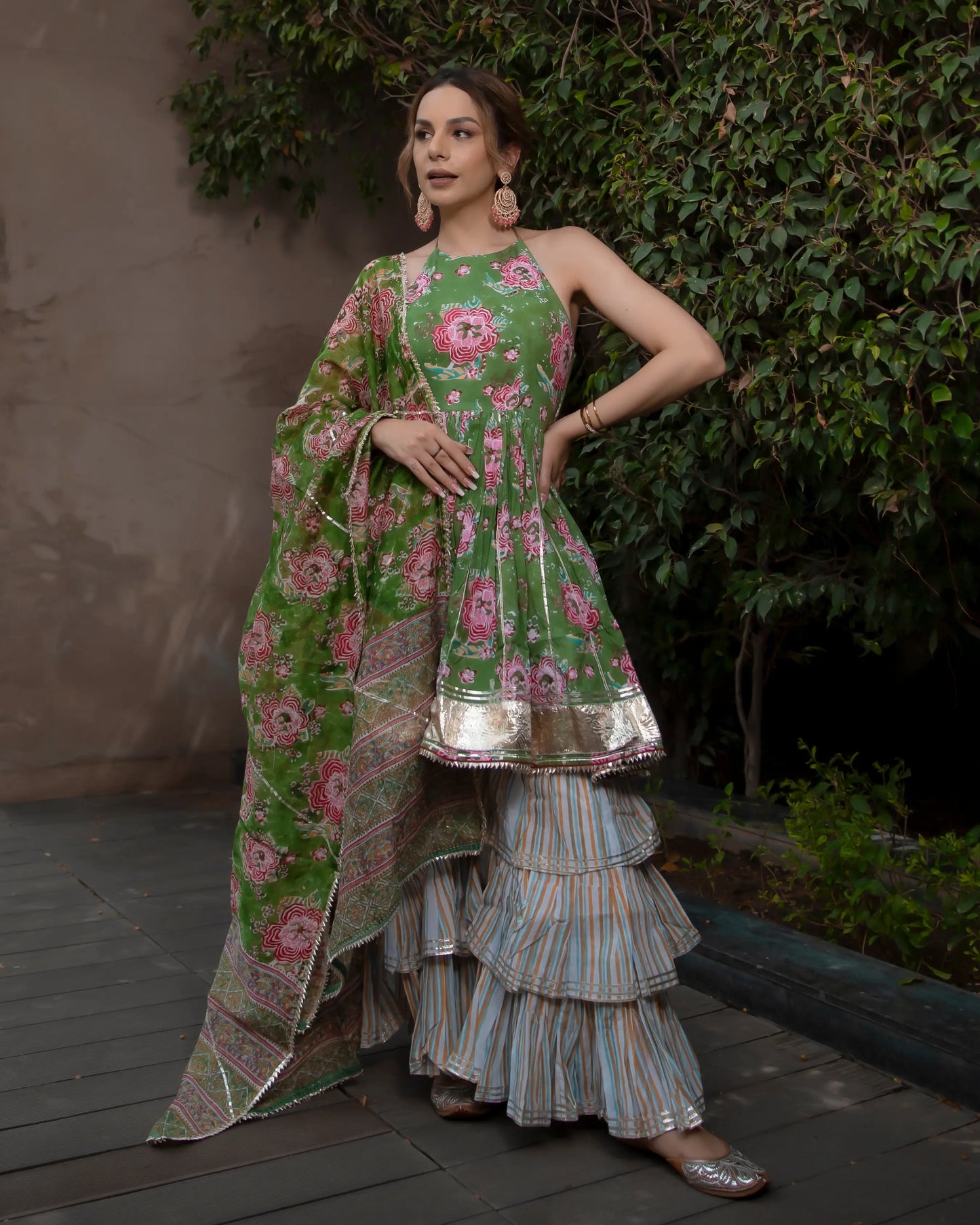 Secret Garden Handblock Gota Sharara Set My Store