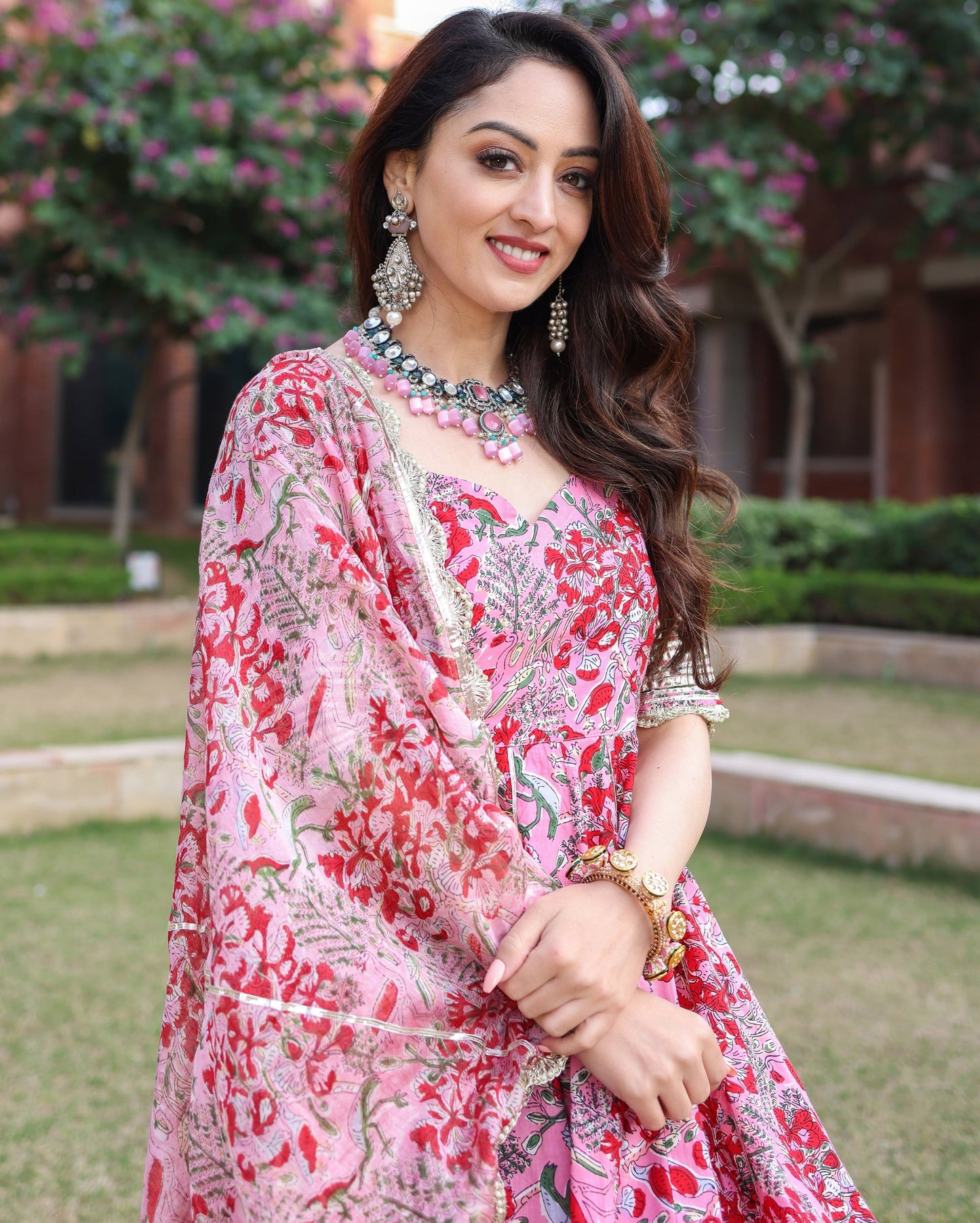 Tickled Pink Handblock Sharara Set Quick Cart