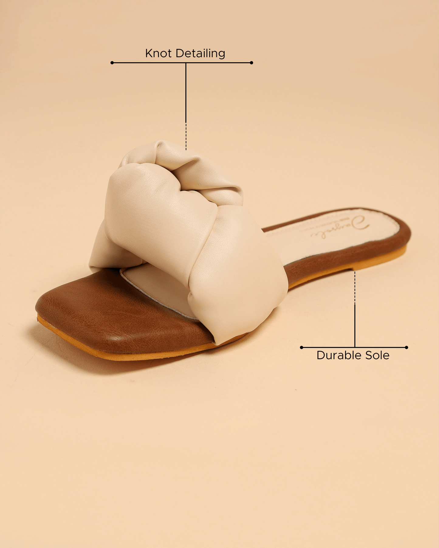 Camel Tale Knoted Flats My Store