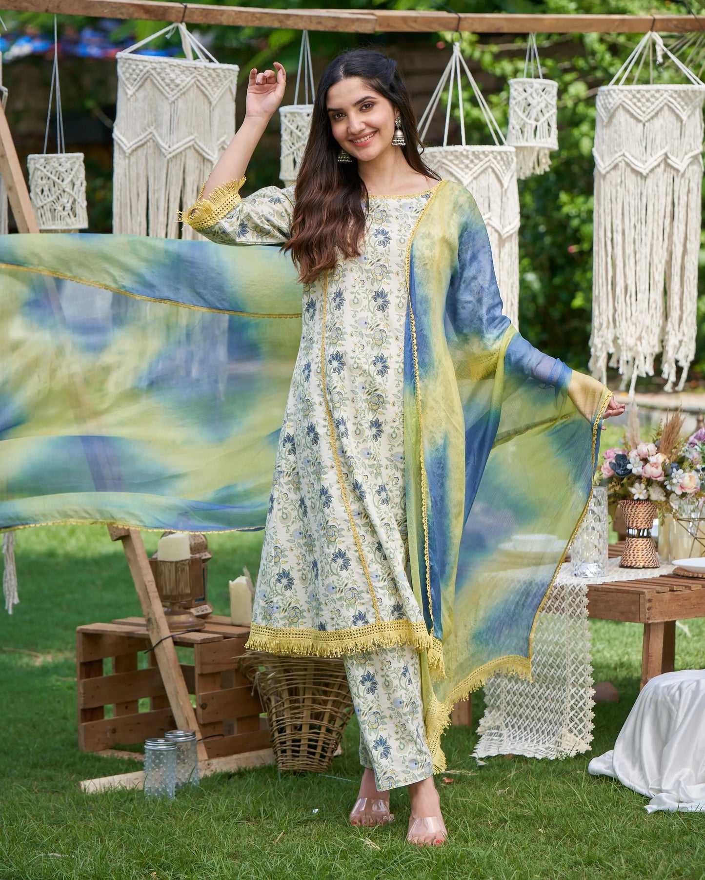 Dityaa Mint Printed Cotton Suit Set My Store