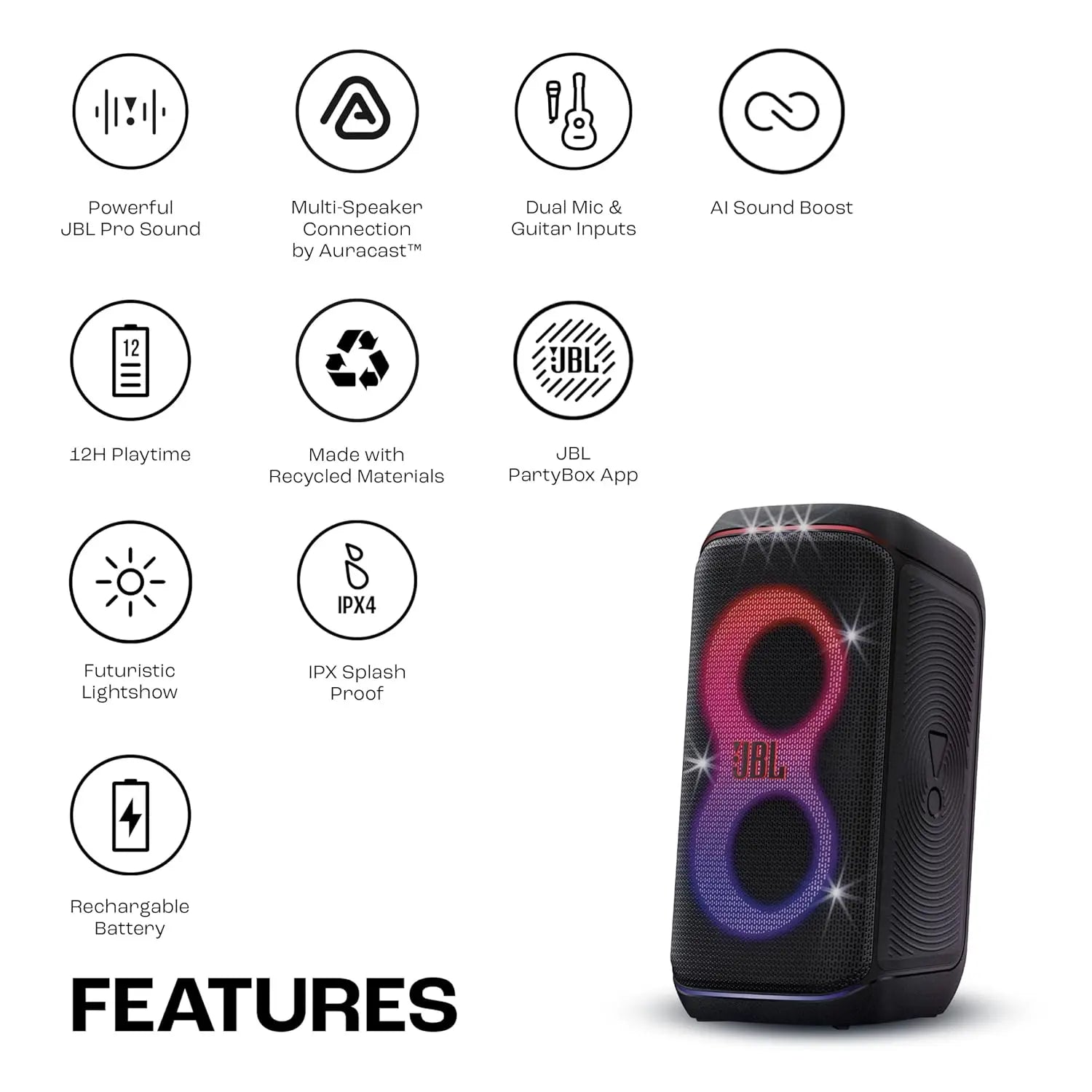 JBL Partybox 120 Wireless Bluetooth 160W Party Speaker (JBL PARTY BOX CLUB 120) My Store