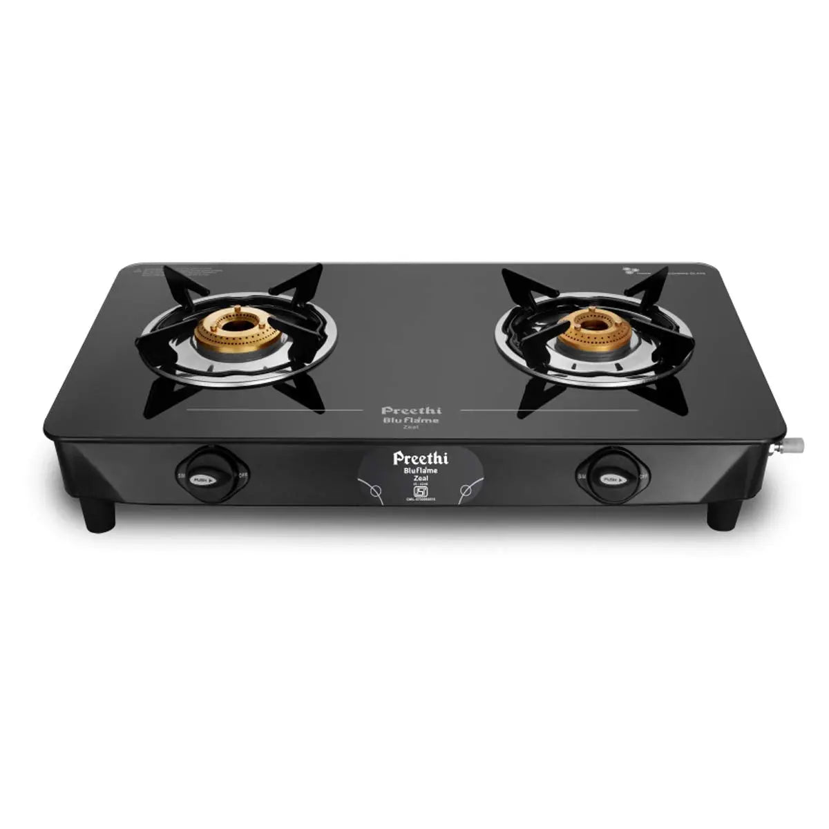 Preethi Zeal Glass top 2 Burner Gas Stove (PREETHI ZEAL PRO 2B MS) My Store