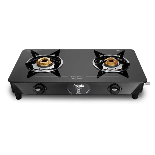 Preethi Zeal Glass top 2 Burner Gas Stove (PREETHI ZEAL PRO 2B MS) My Store