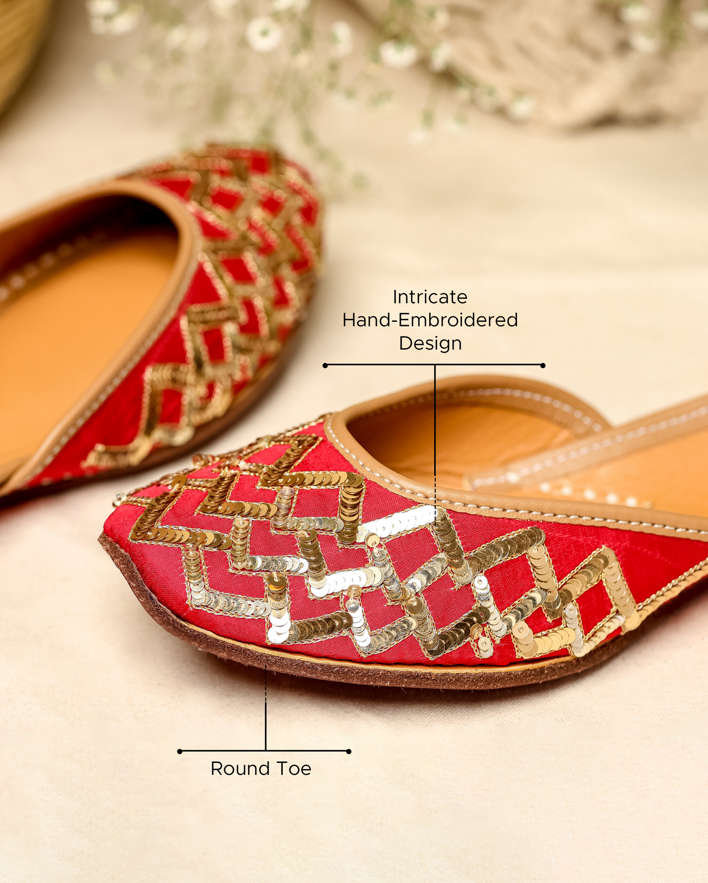 Red Mahogany Handcrafted Jutti My Store