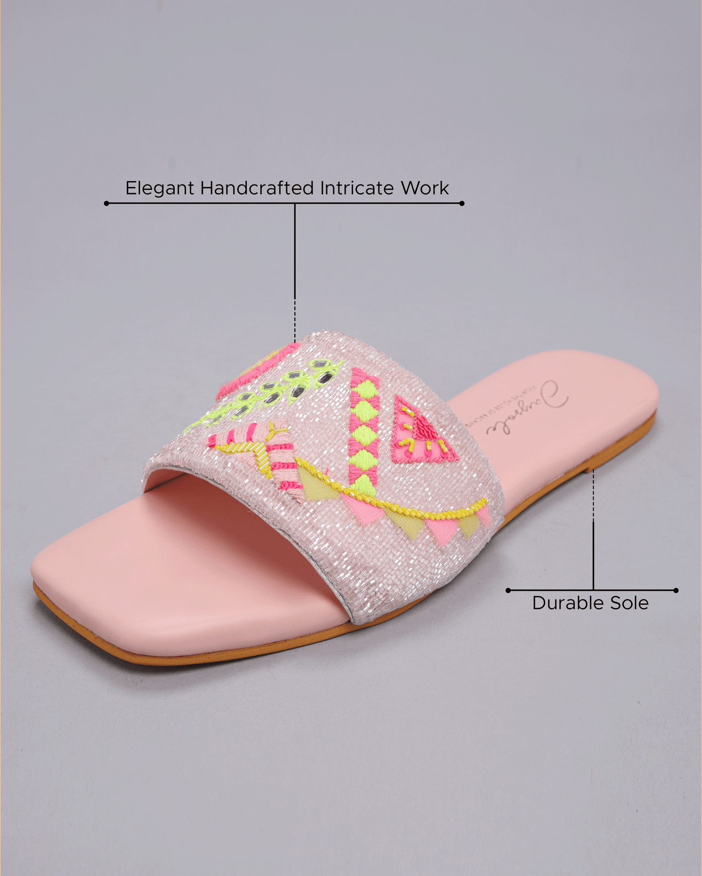 Pink Mystery Handcrafted Flats My Store