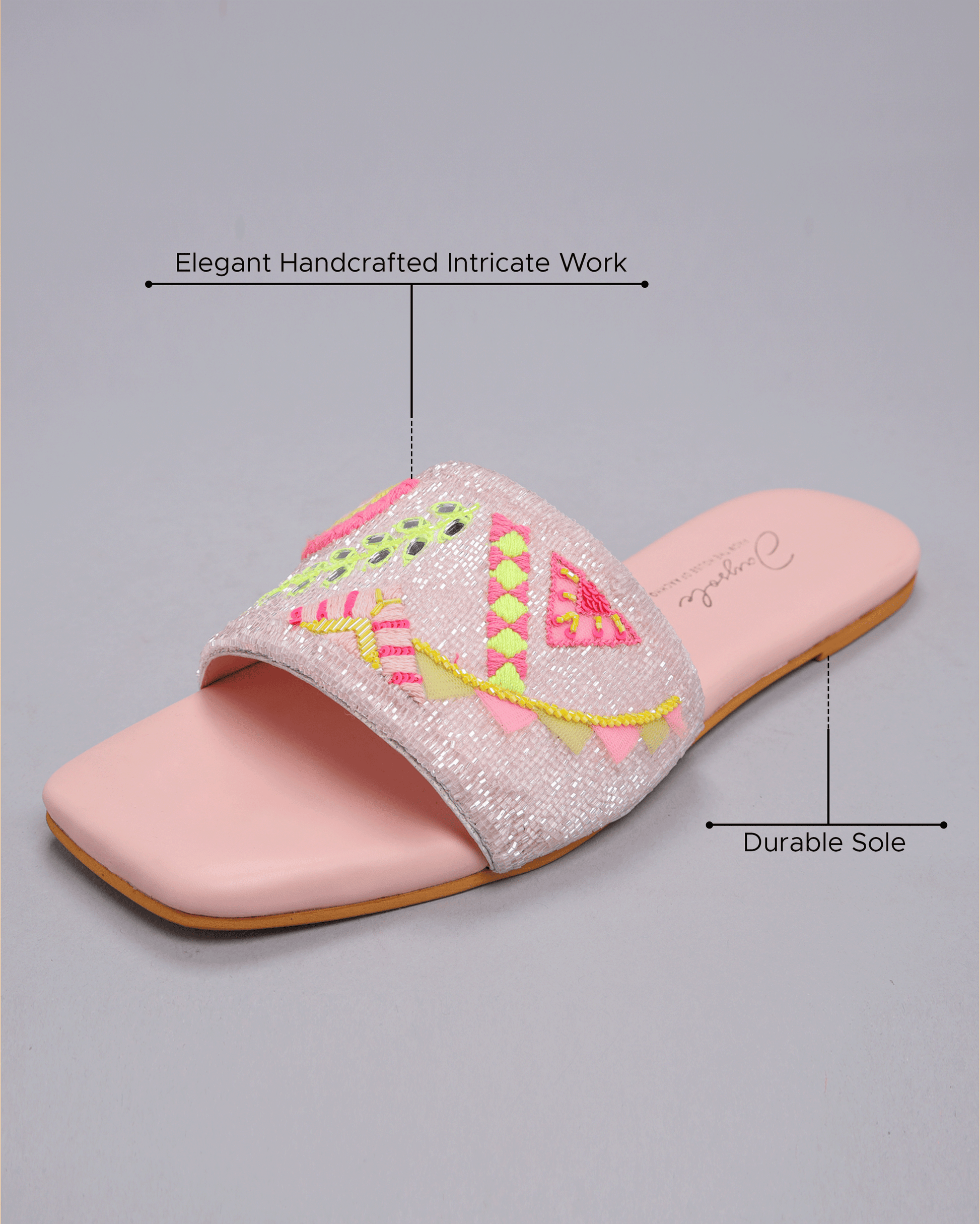 Pink Mystery Handcrafted Flats My Store