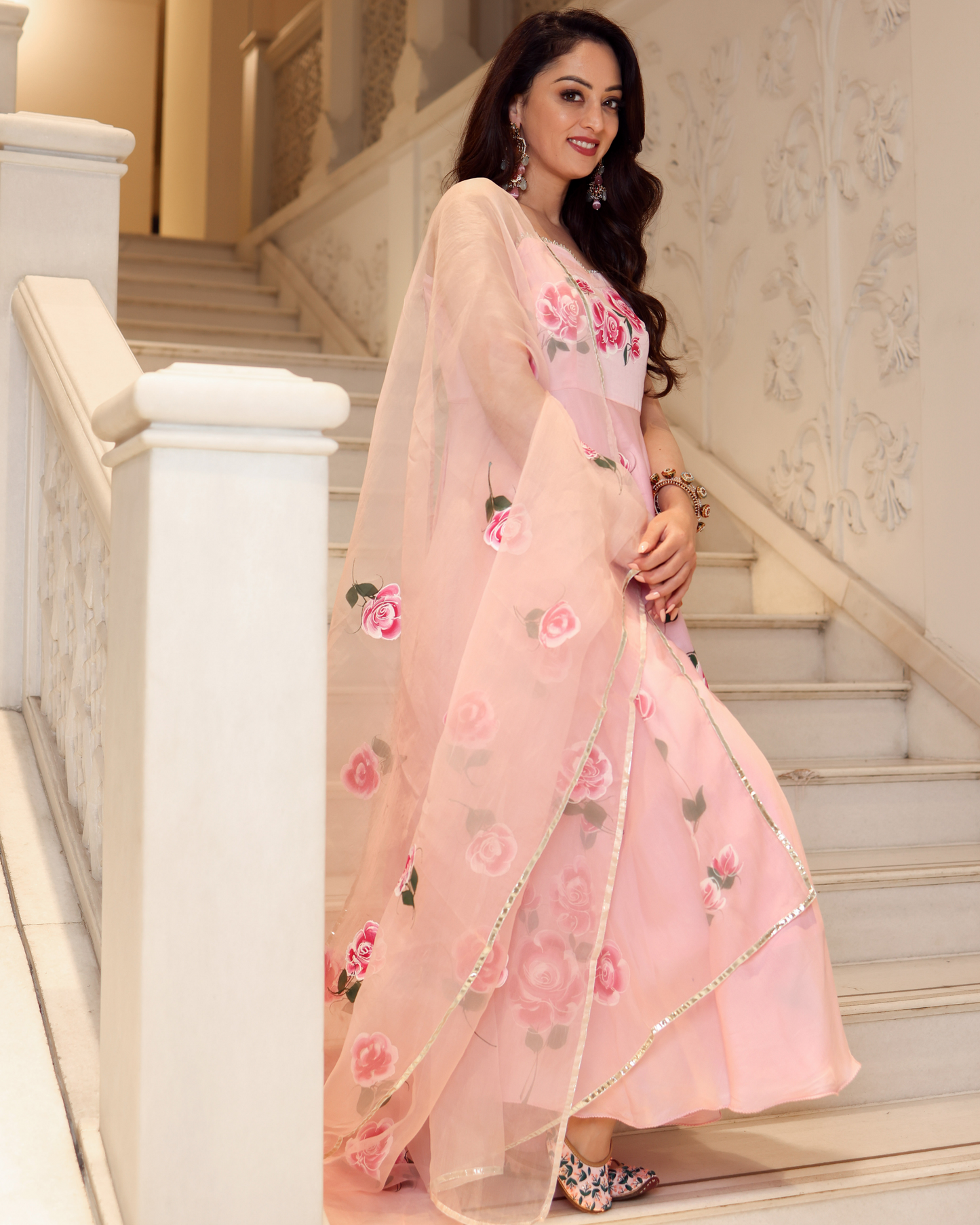 Pink Marble Handpainted Suit Set Quick Cart