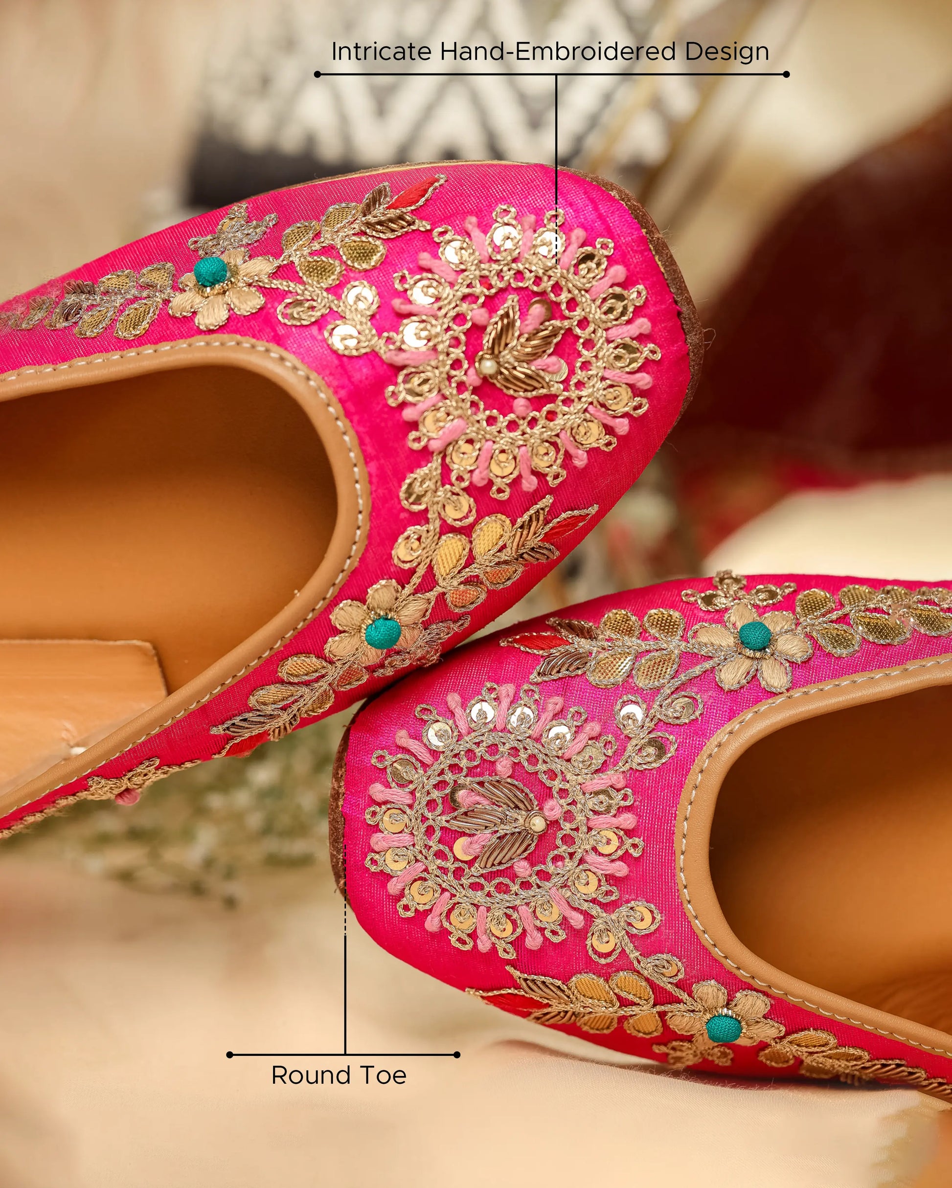 French Pink Handcrafted Jutti My Store