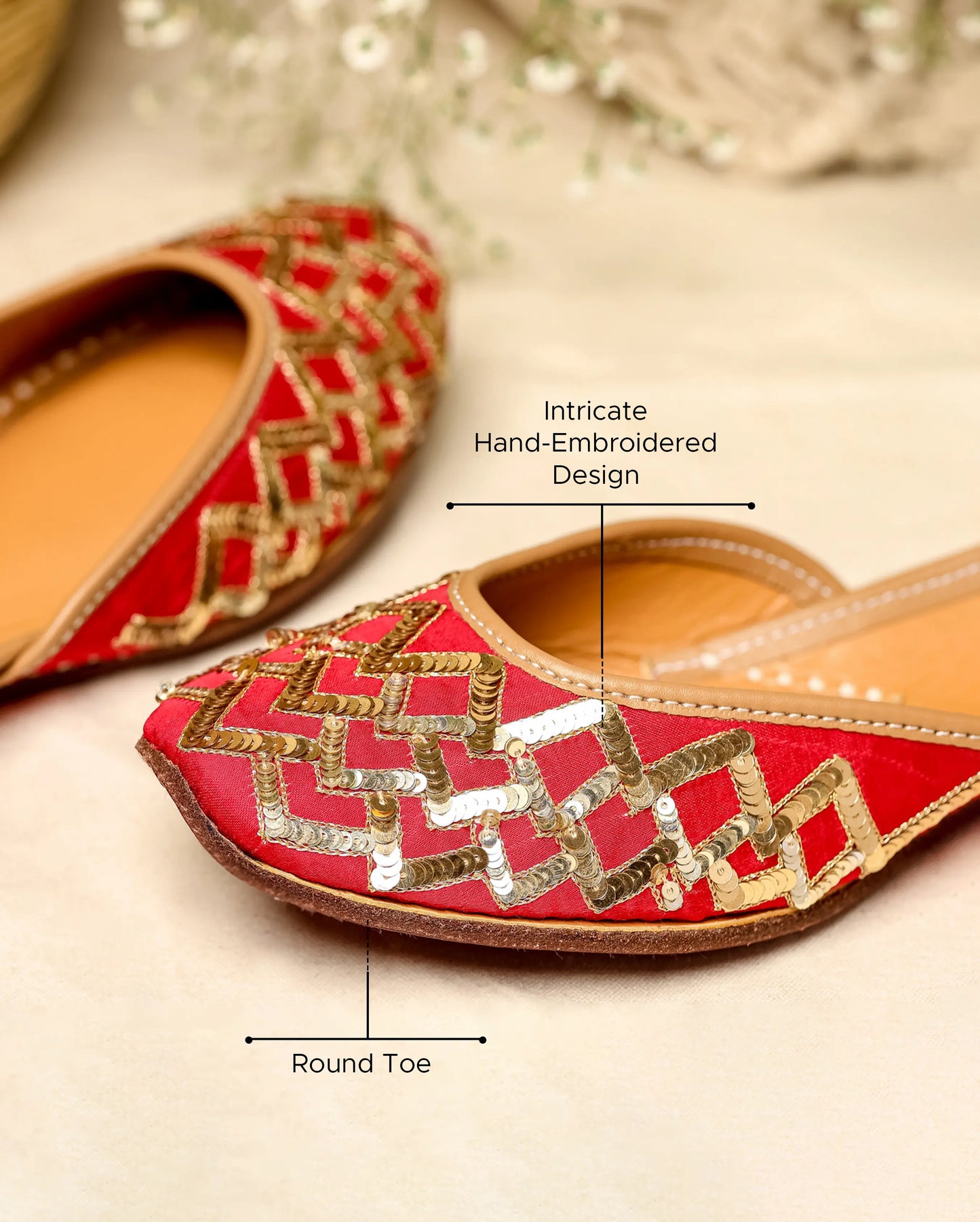 Red Mahogany Handcrafted Jutti My Store