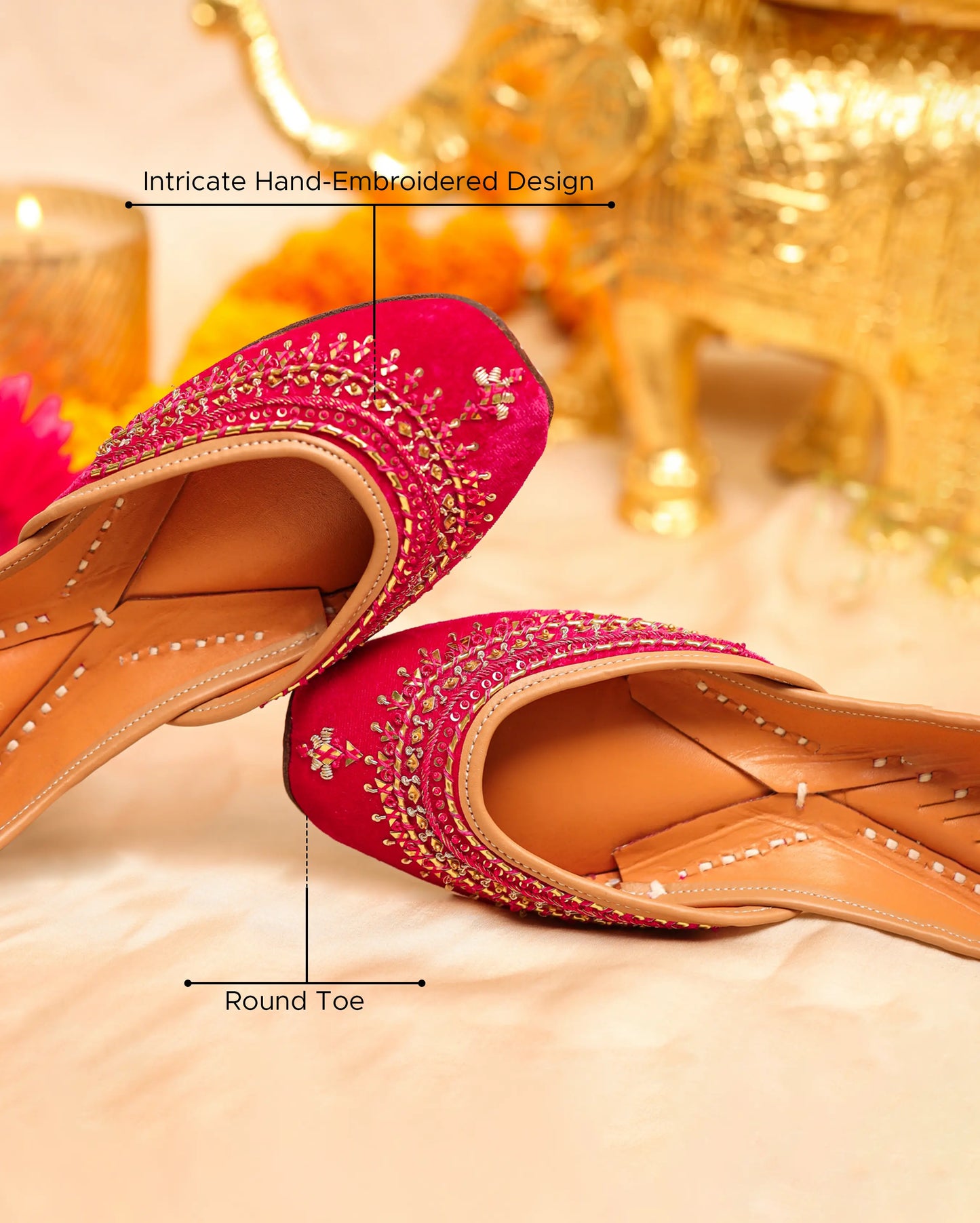 Sparkle Pink Handcrafted Jutti My Store