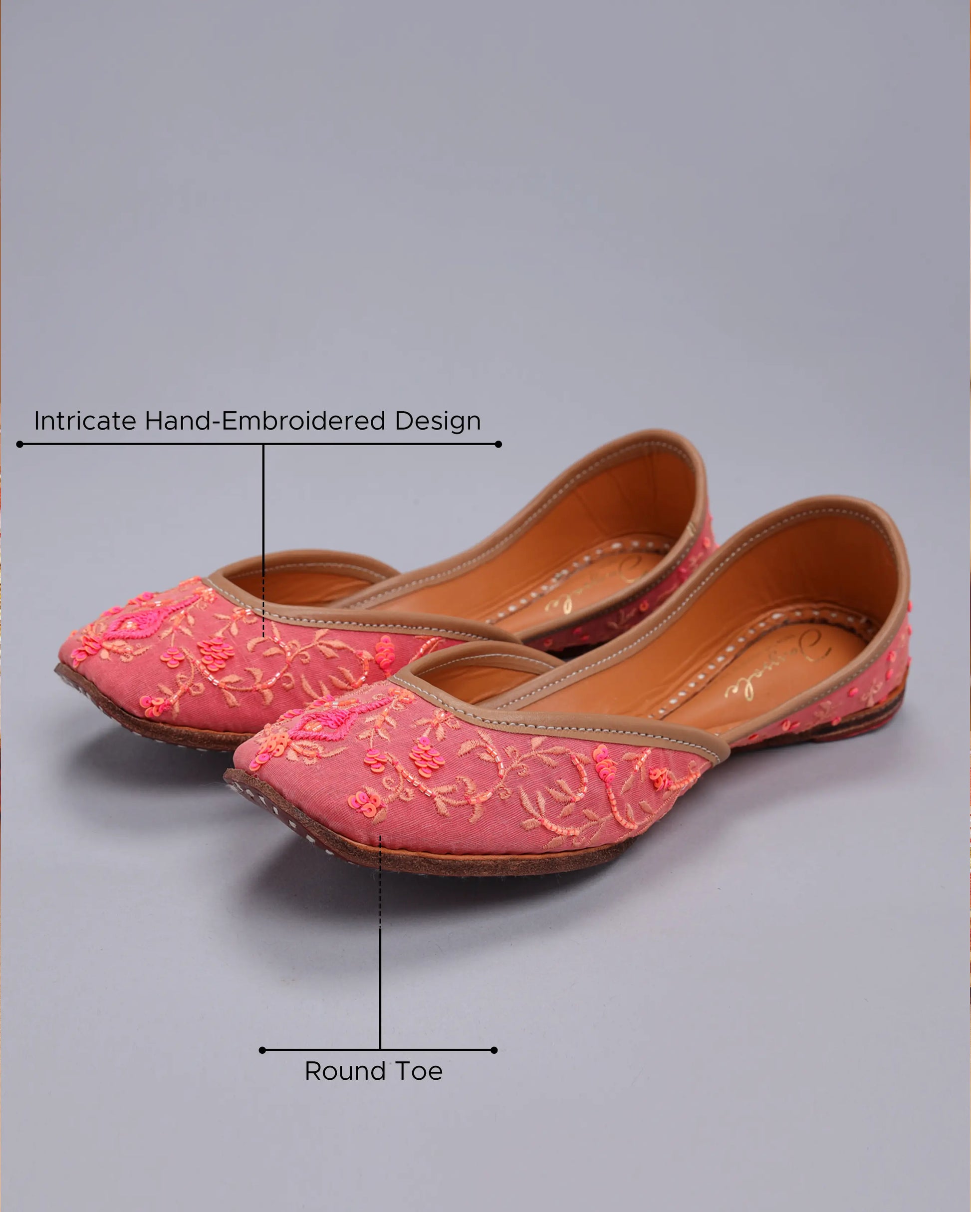 Tinsel Pink Handcrafted Jutti My Store