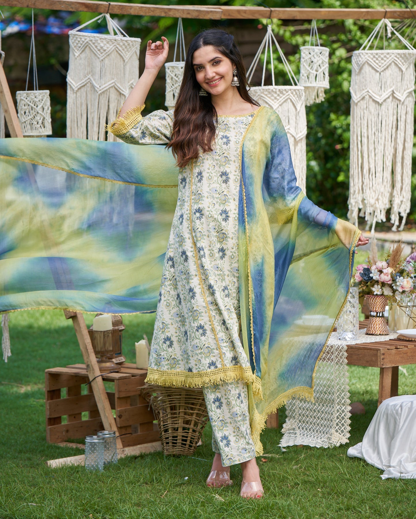 Dityaa Mint Printed Cotton Suit Set My Store