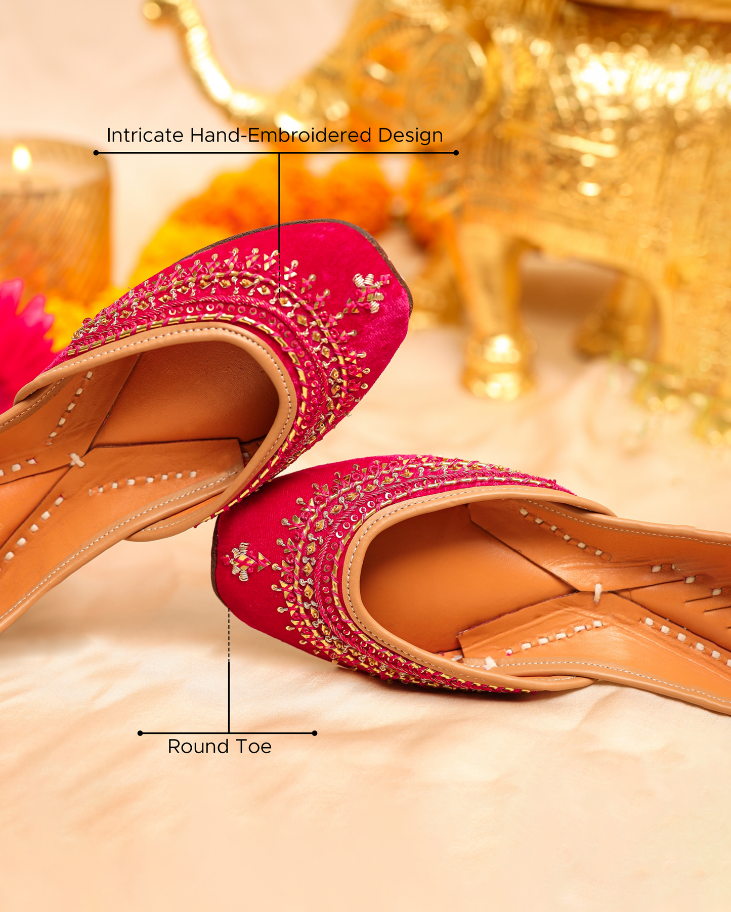 Sparkle Pink Handcrafted Jutti My Store