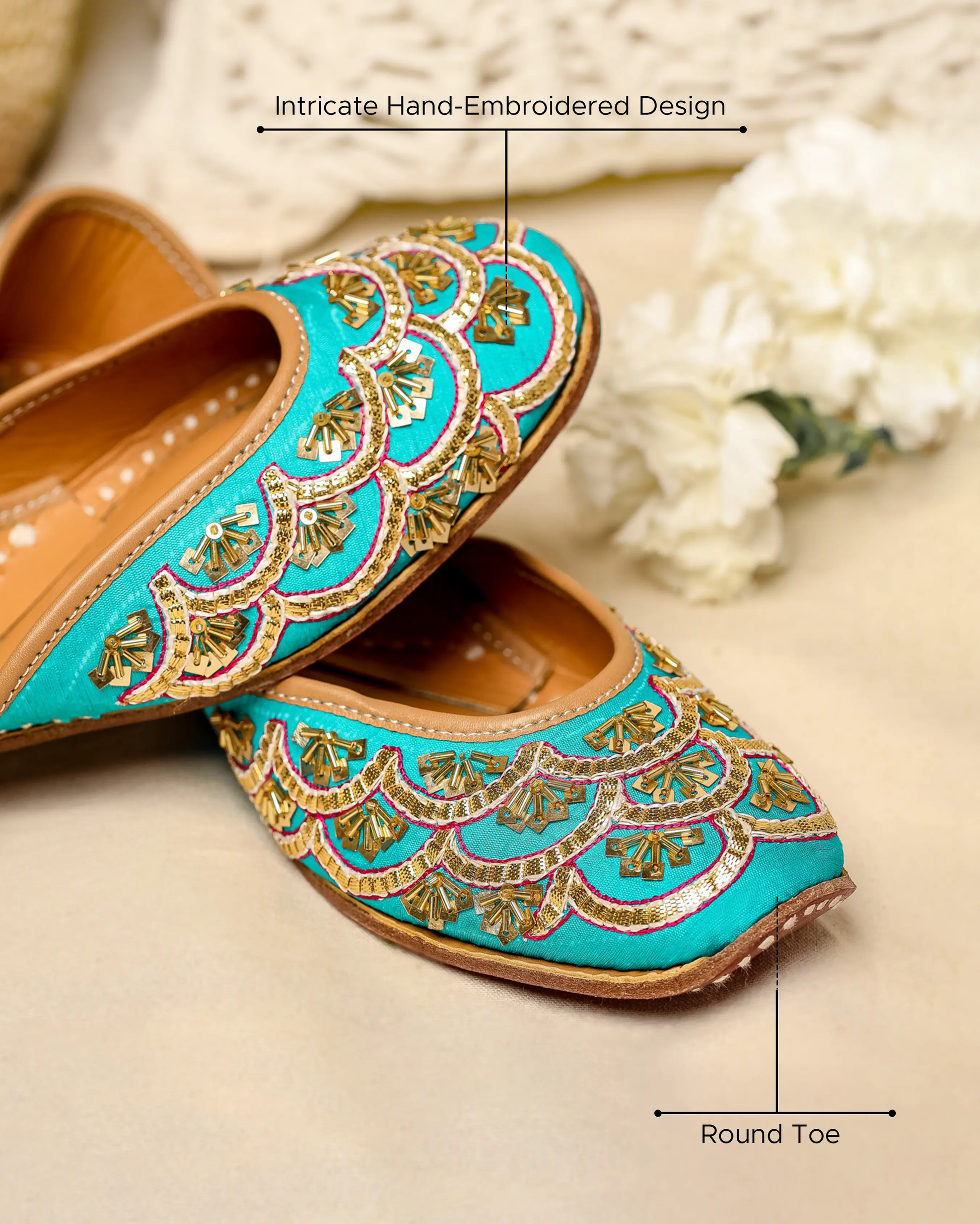 Cadet Blue Handcrafted Jutti My Store