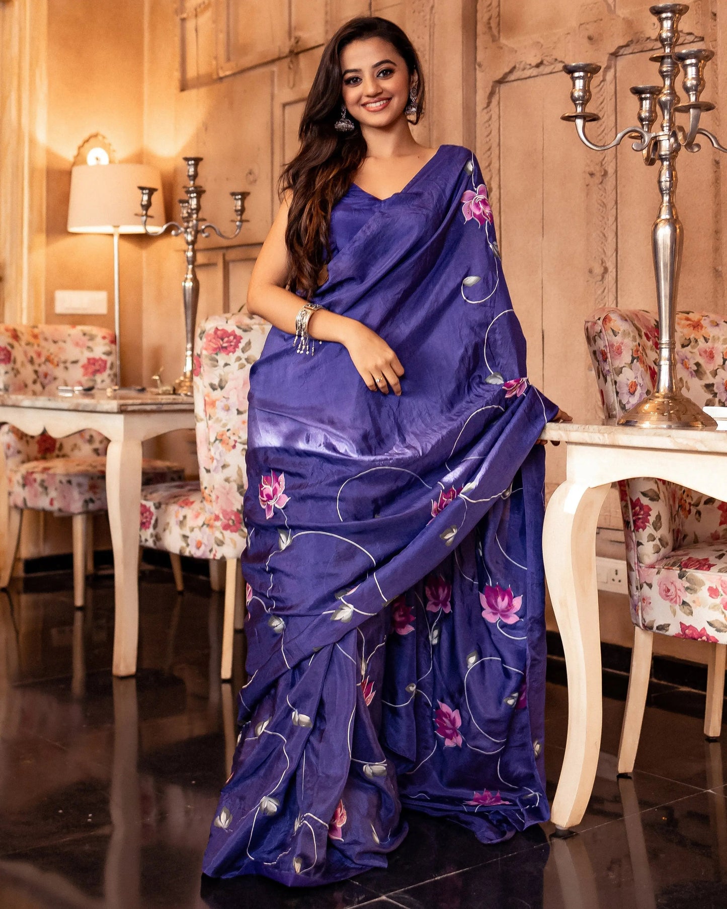 Sarang Handpainted Silk Saree My Store