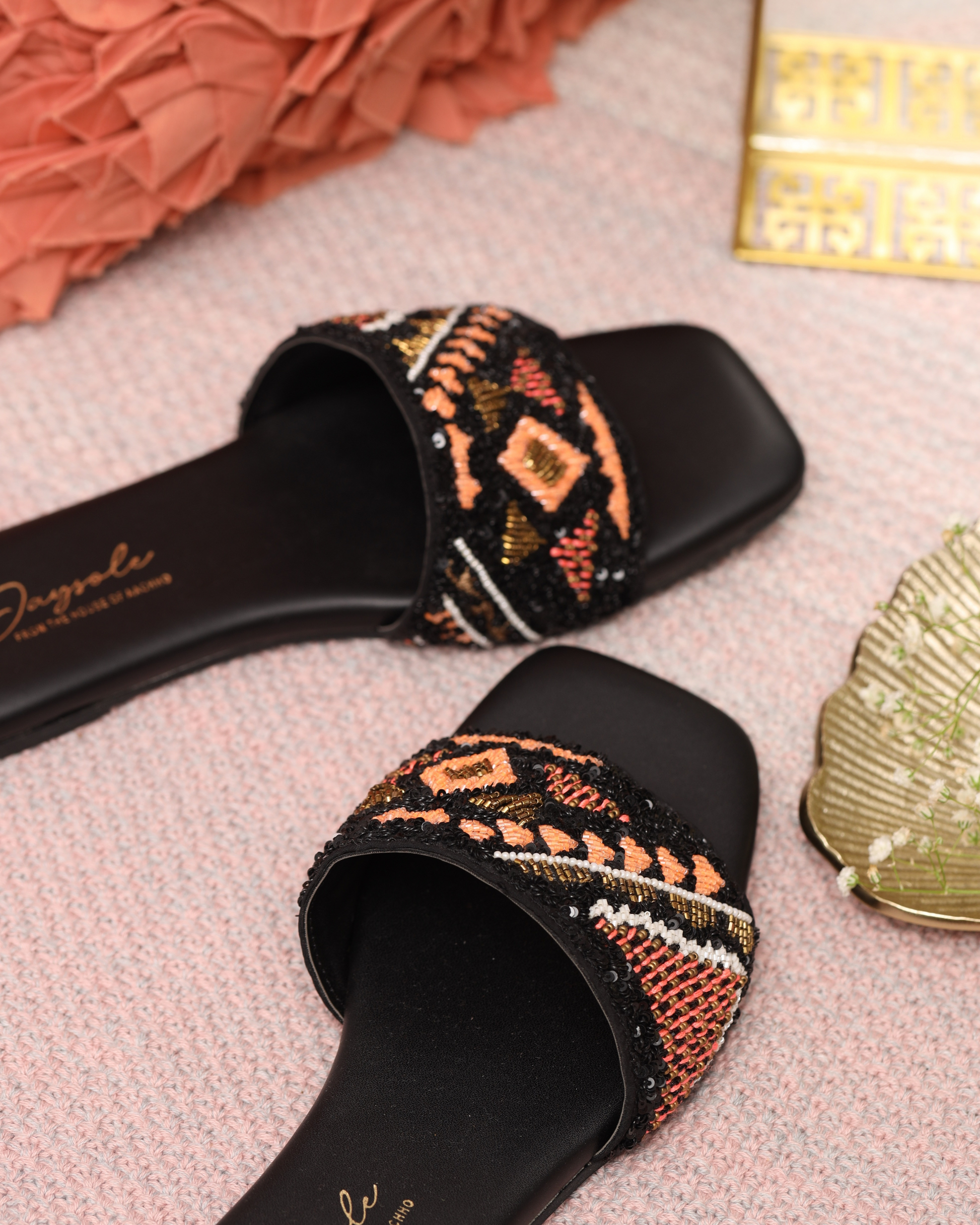 Black Beetle Handcrafted Flats My Store